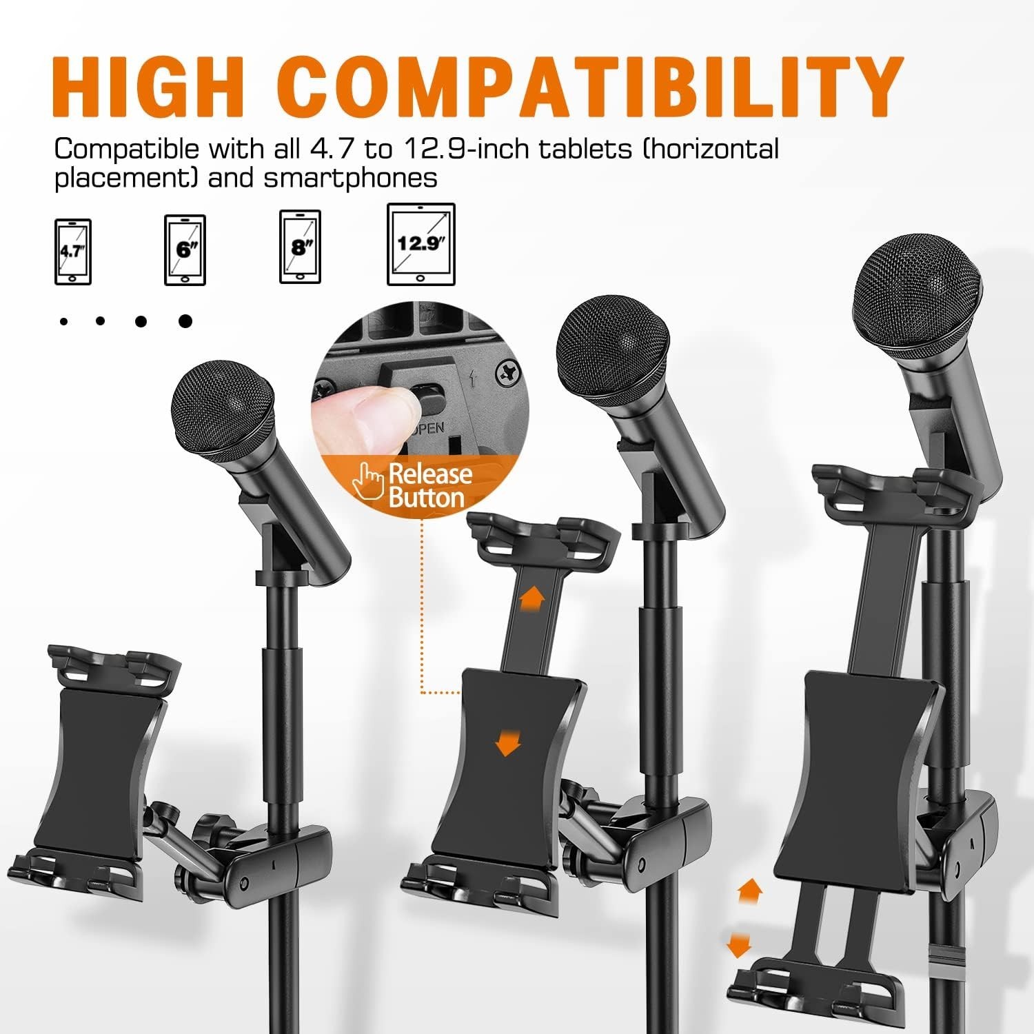 360-Degree Rotating Tablet Mount for Mic Stand – Perfect for Live Performances