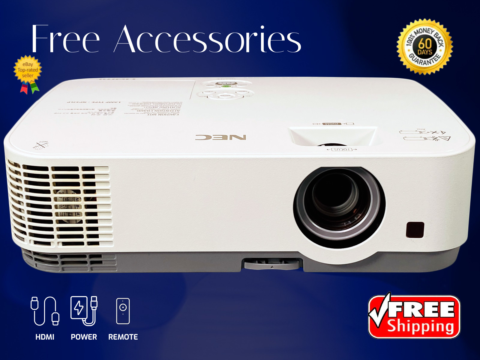 3300 Lumens 3LCD Projector for Professional Business Presentation 1080p w/Bundle