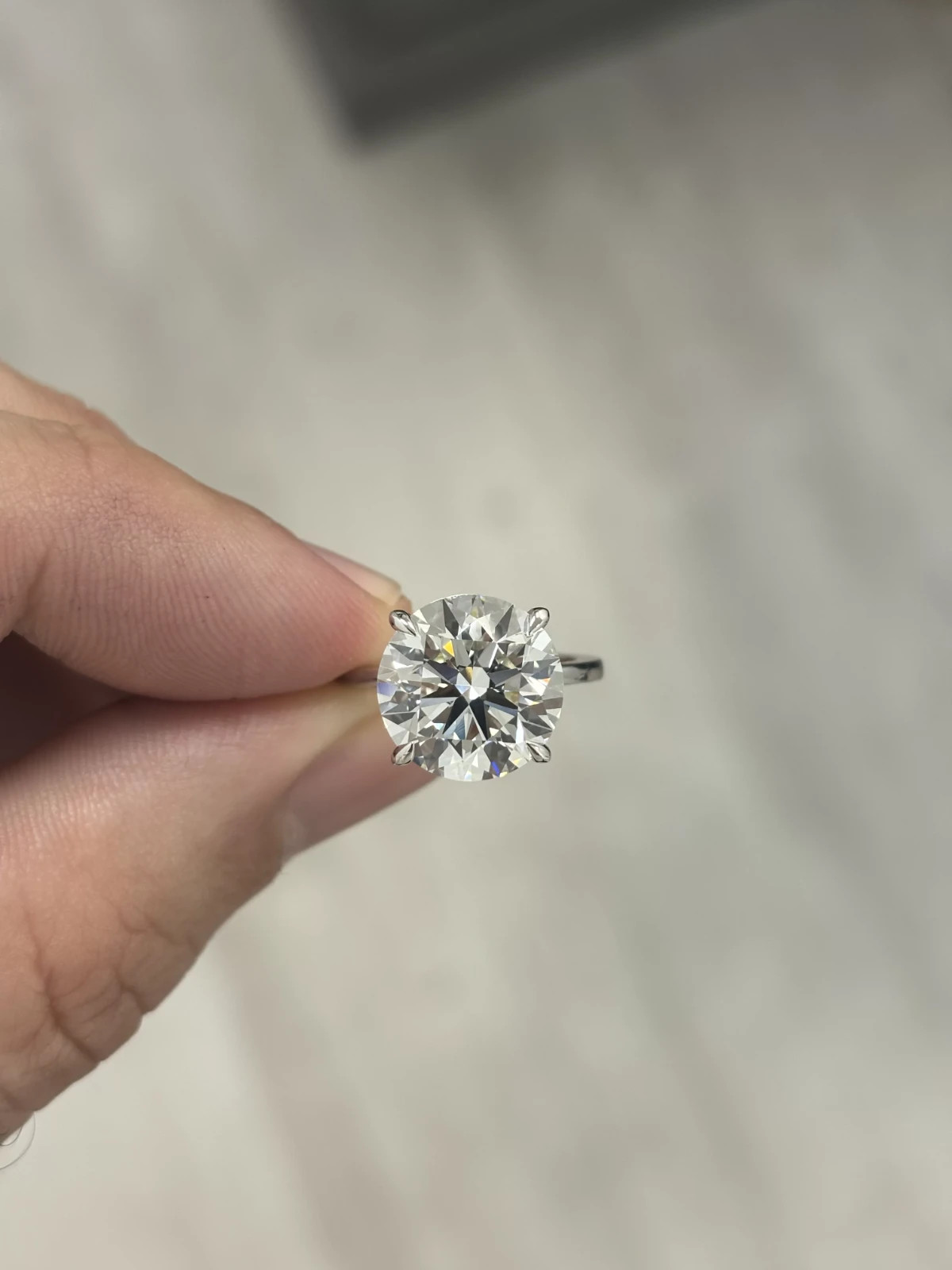 Huge 7Ct Round Real Moissanite 14k White Gold Plated Solitaire Engagement Ring