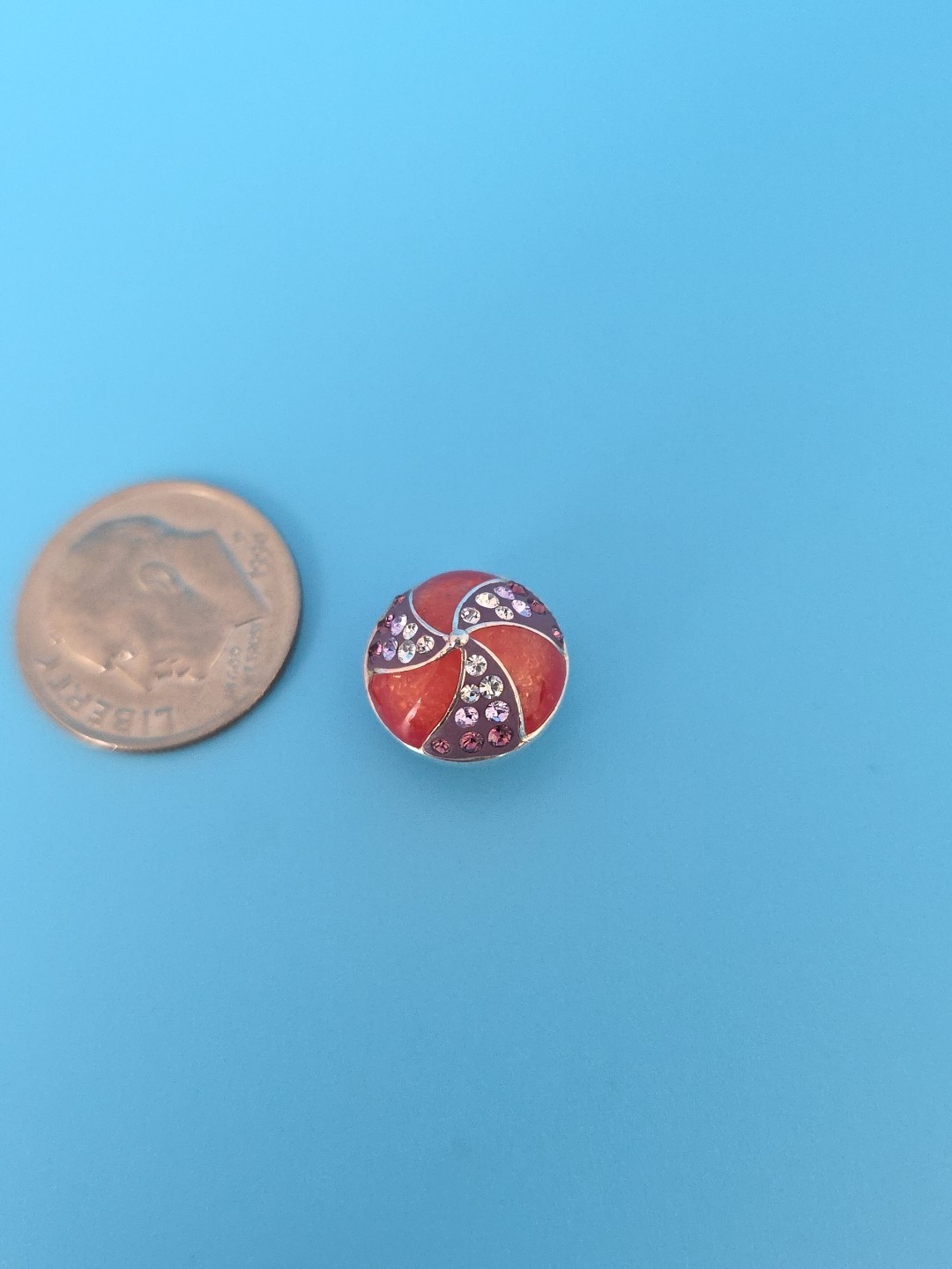 KAMELEON JEWELPOPS FUCHSIA PINWHEEL CZ AND ENAMEL IN STERLING SILVER