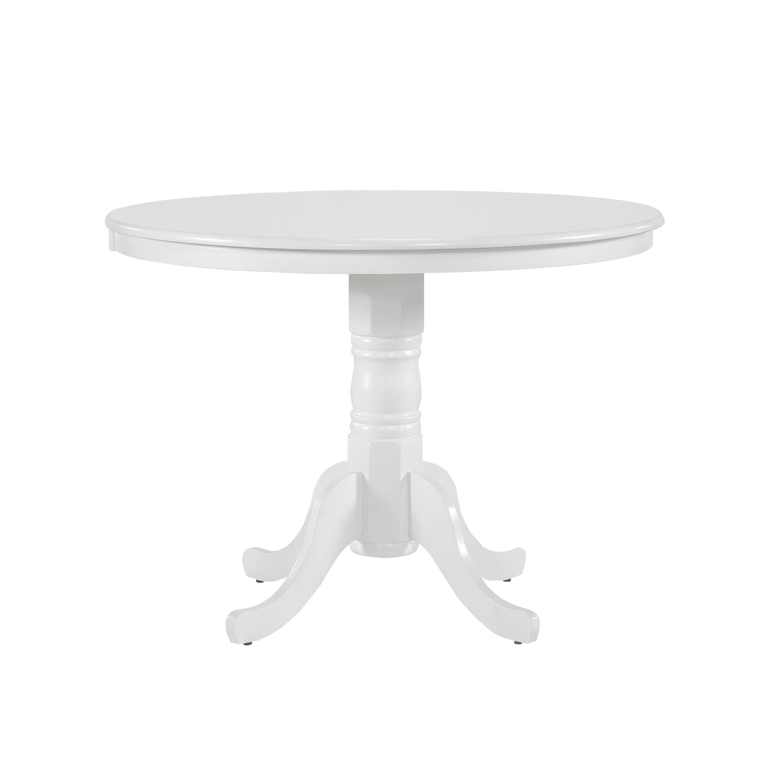White Finish Round Dining Table 1pc Farmhouse Style Wooden Furniture Casual Di
