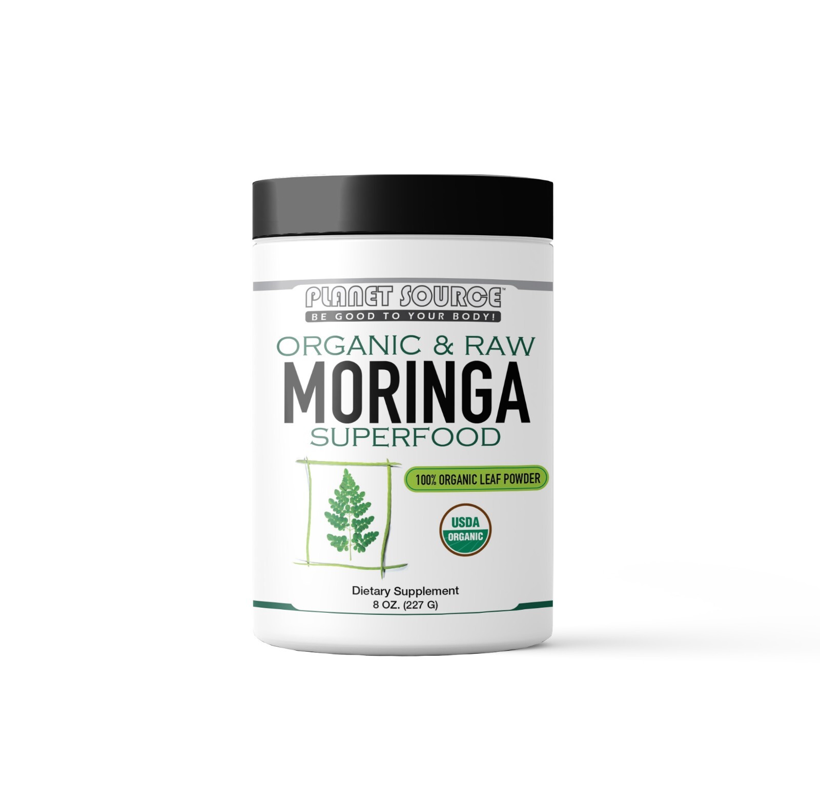 Planet Source Moringa Leaf Powder 8 oz. Raw, Certified Organic Superfood