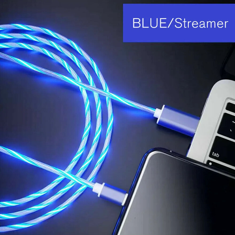 Light Up Fast Charging Flowing Led Charger Cable For iphone 11 12 13 14 Plus