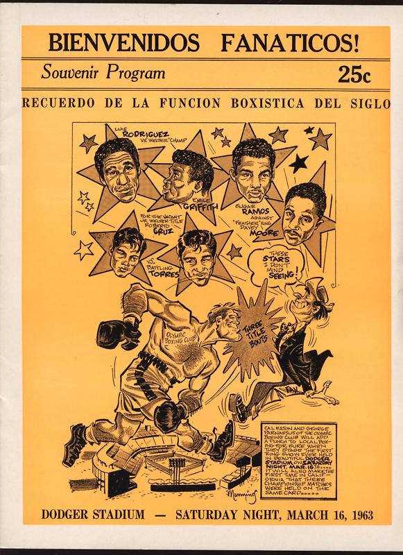 March 16th 1963 Davey Moore Boxing / Fight Program EXMT