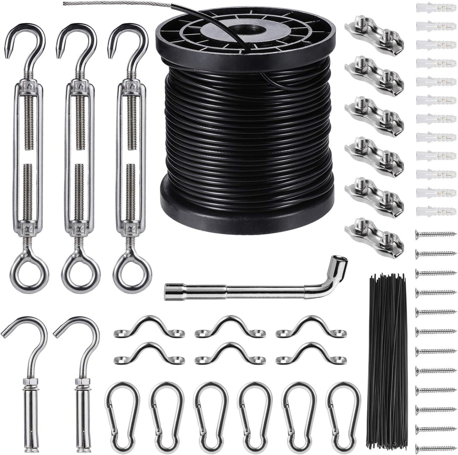 String Lights Hanging Kit,Globe String Lights Suspension Kit,Outdoor Light Gu...