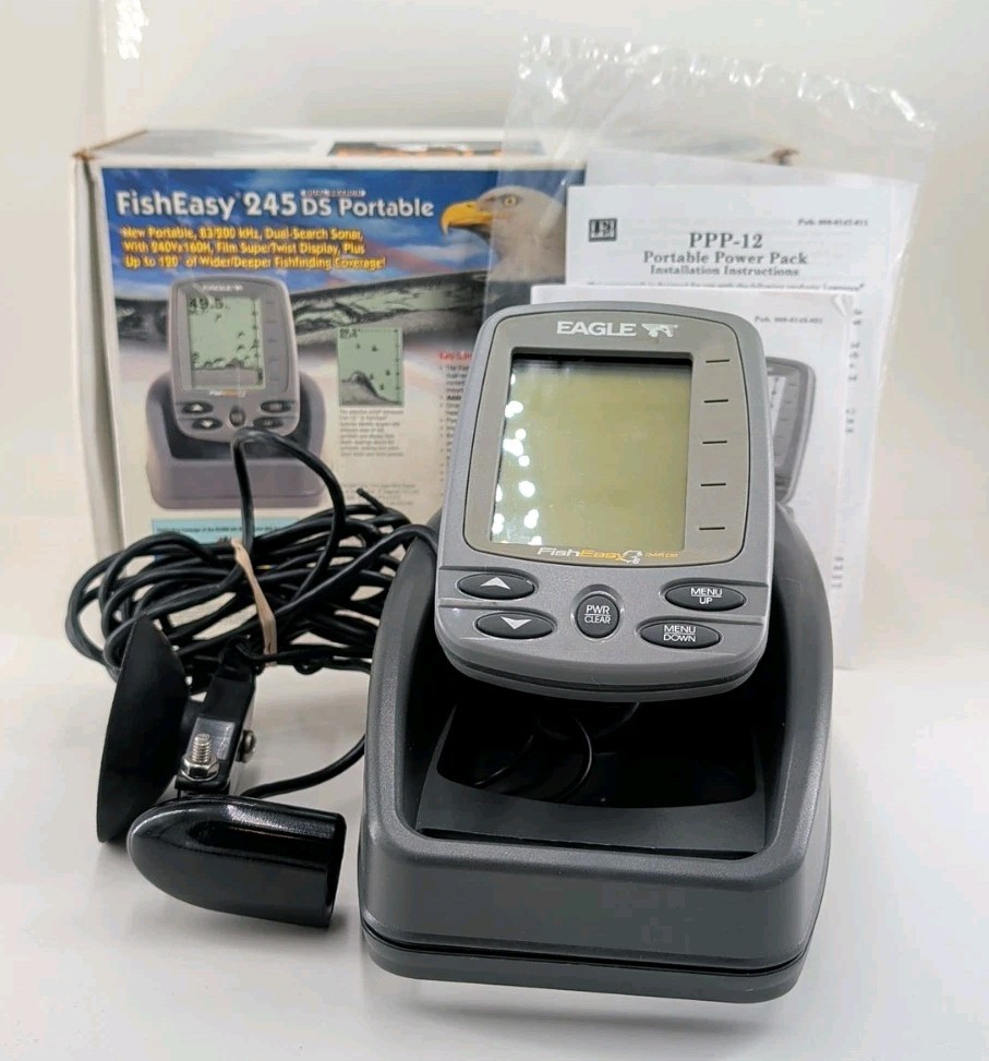 Eagle FishEasy 245 DS Portable Fish Finder COMPLETE IN BOX - Dual Search Sonar
