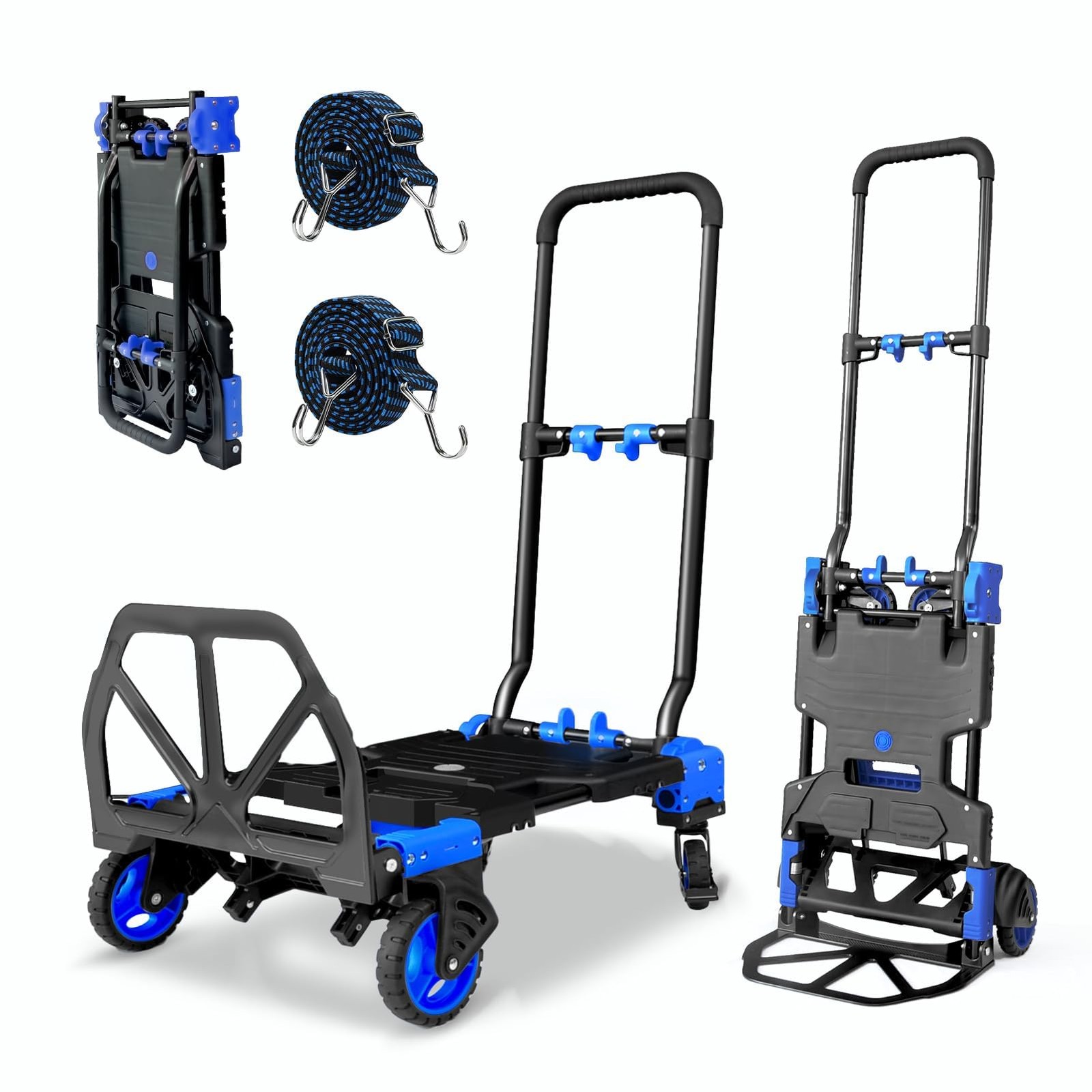 2-in-1 Hand Truck Dolly, 330LB Heavy Duty Carrying Portable Handtruck, Foldin...