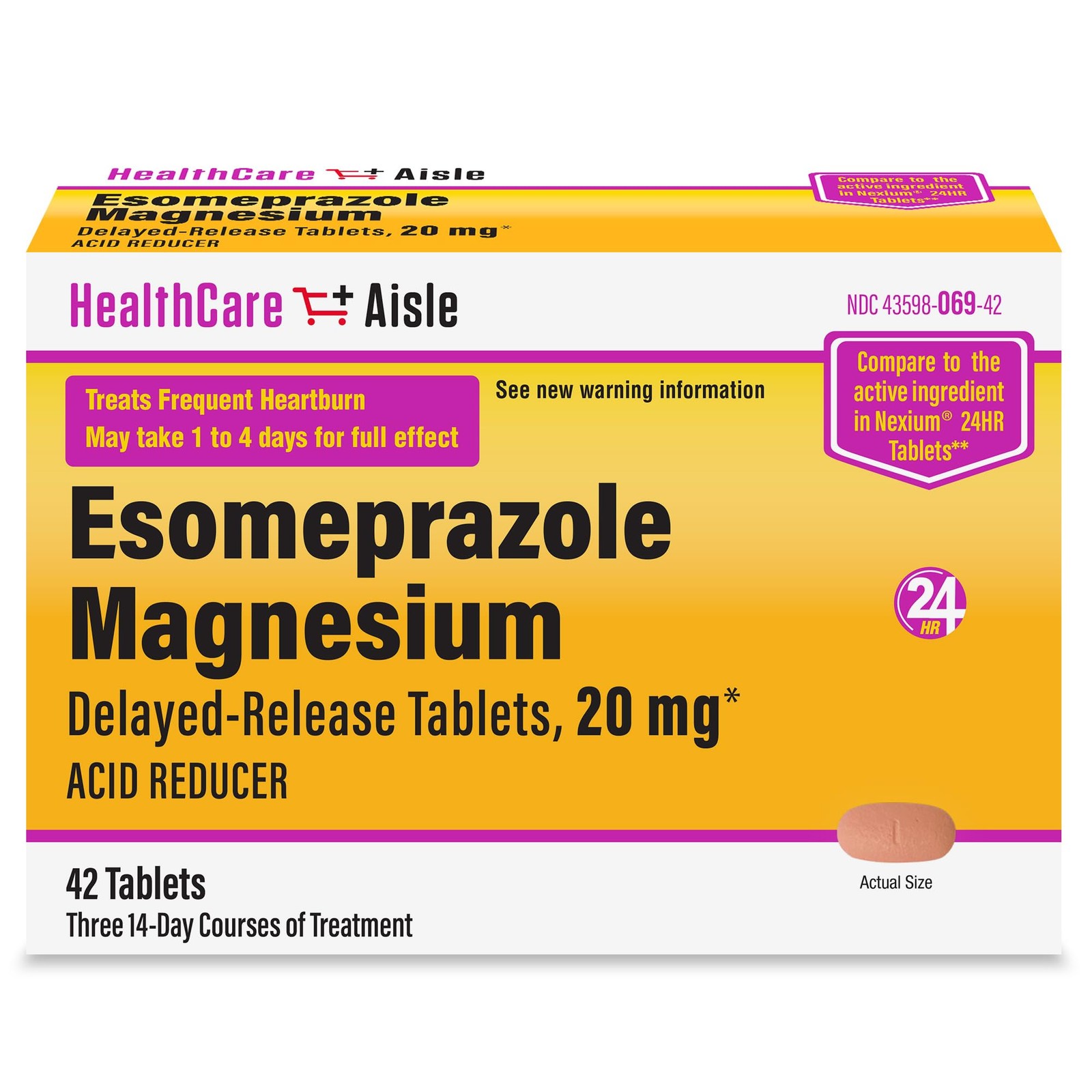 HealthCareAisle Esomeprazole Magnesium Delayed-Release Tablets, 20mg Capsule