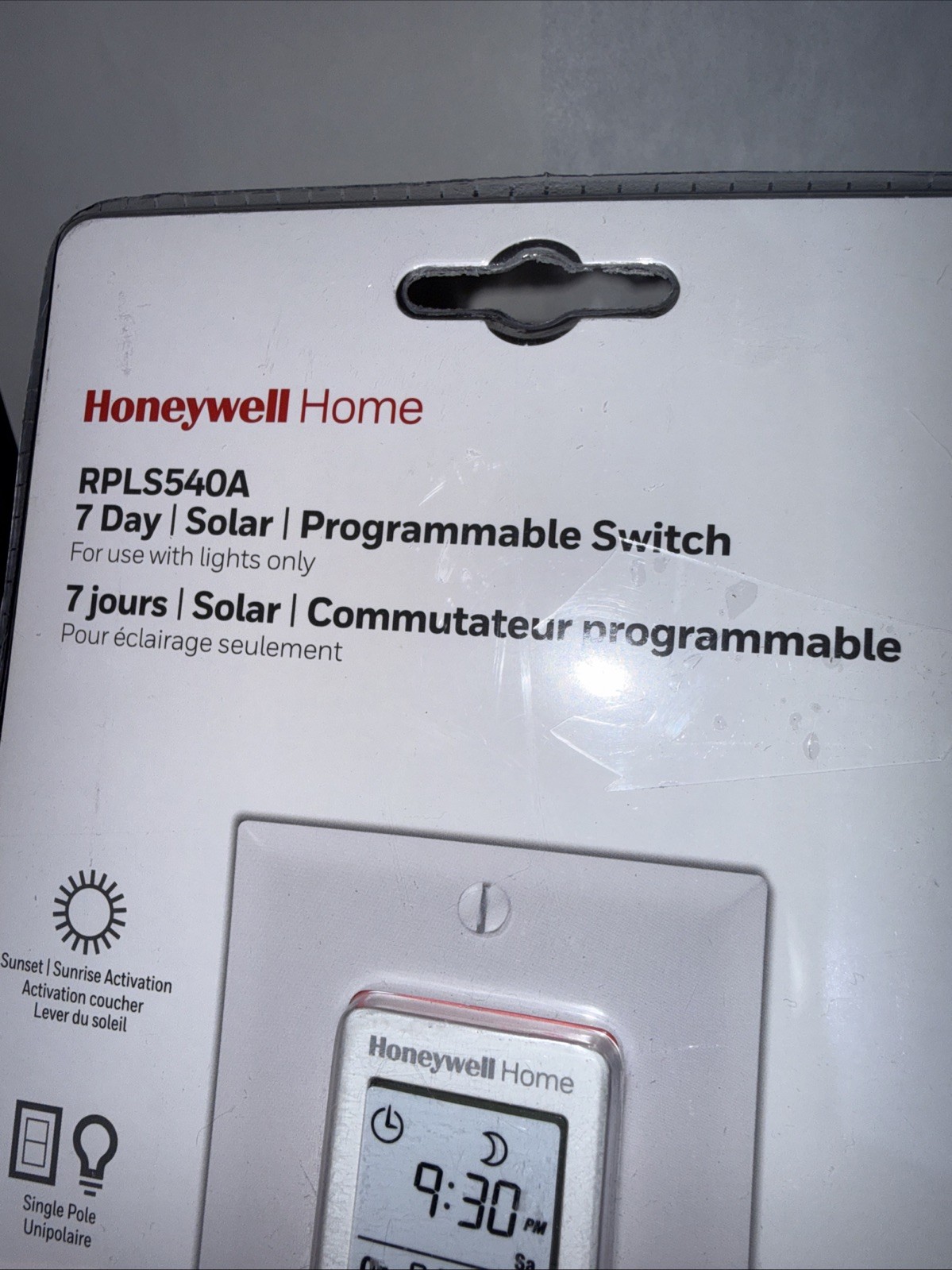 Honeywell 7-Day Solar Programmable Light Switch Timer. RPLS540A White. NEW SEAL