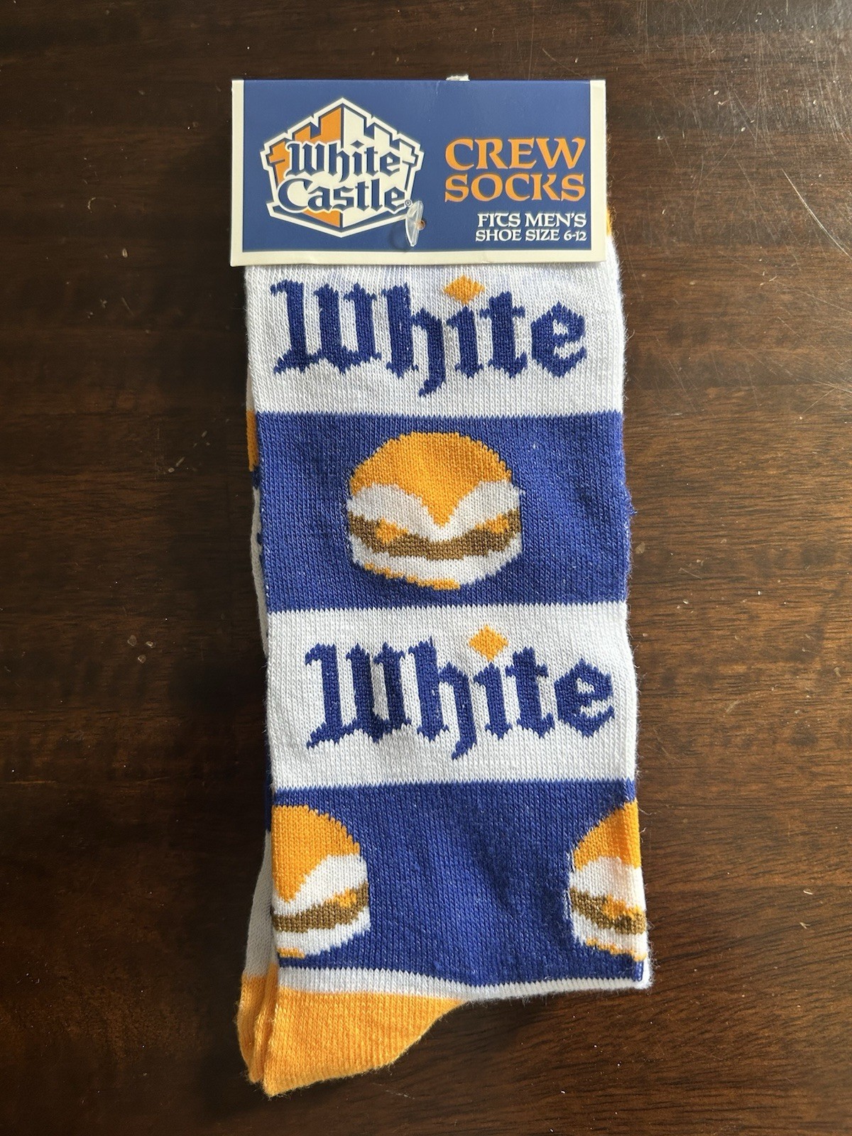 New White Castle Crew Socks Shoe Size 6-12