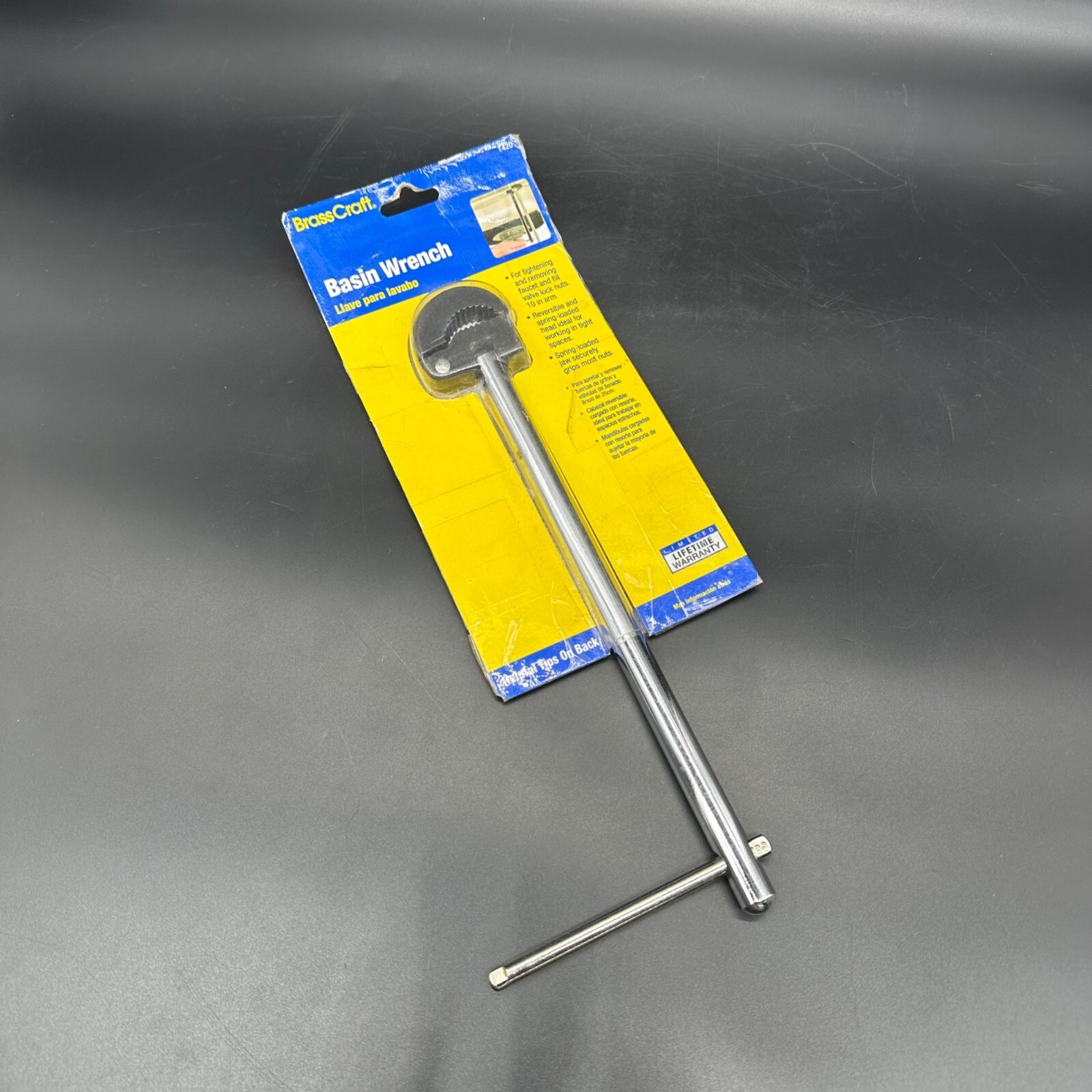 Basin Wrench Long Arm Spring Loaded Jaw Tightening Faucet Nuts BrassCraft T420
