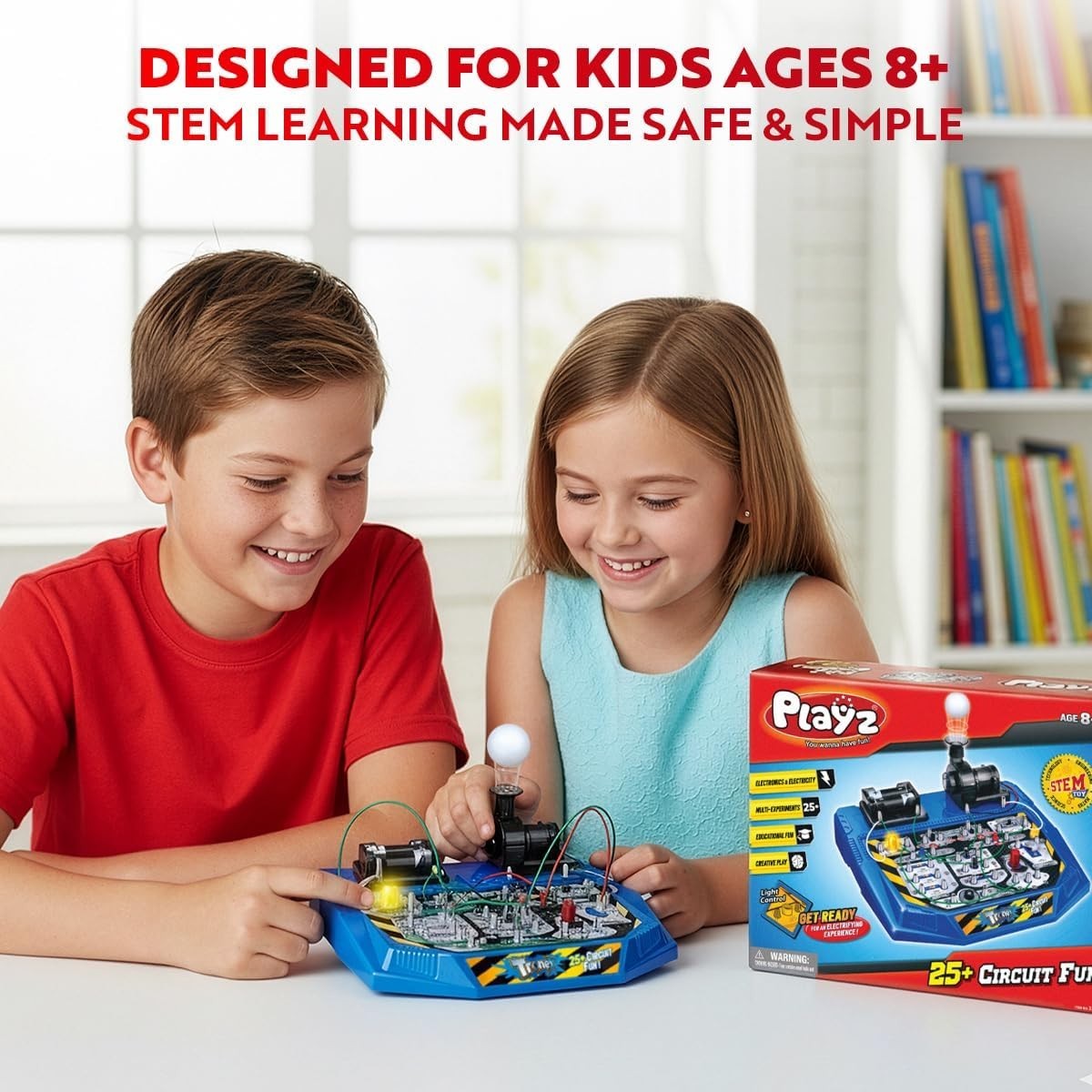 STEM Learning Electrical Circuit Board Kit - 25+ Fun Experiments for Ages 8+