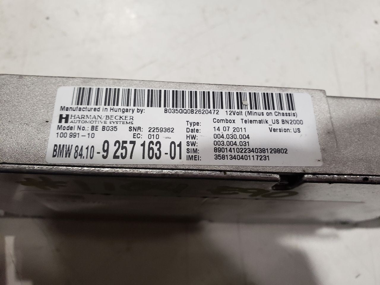 Telematic Bluetooth Control Module - 2011 BMW 335Xi E90 LCI N55 - 10-13 OEM
