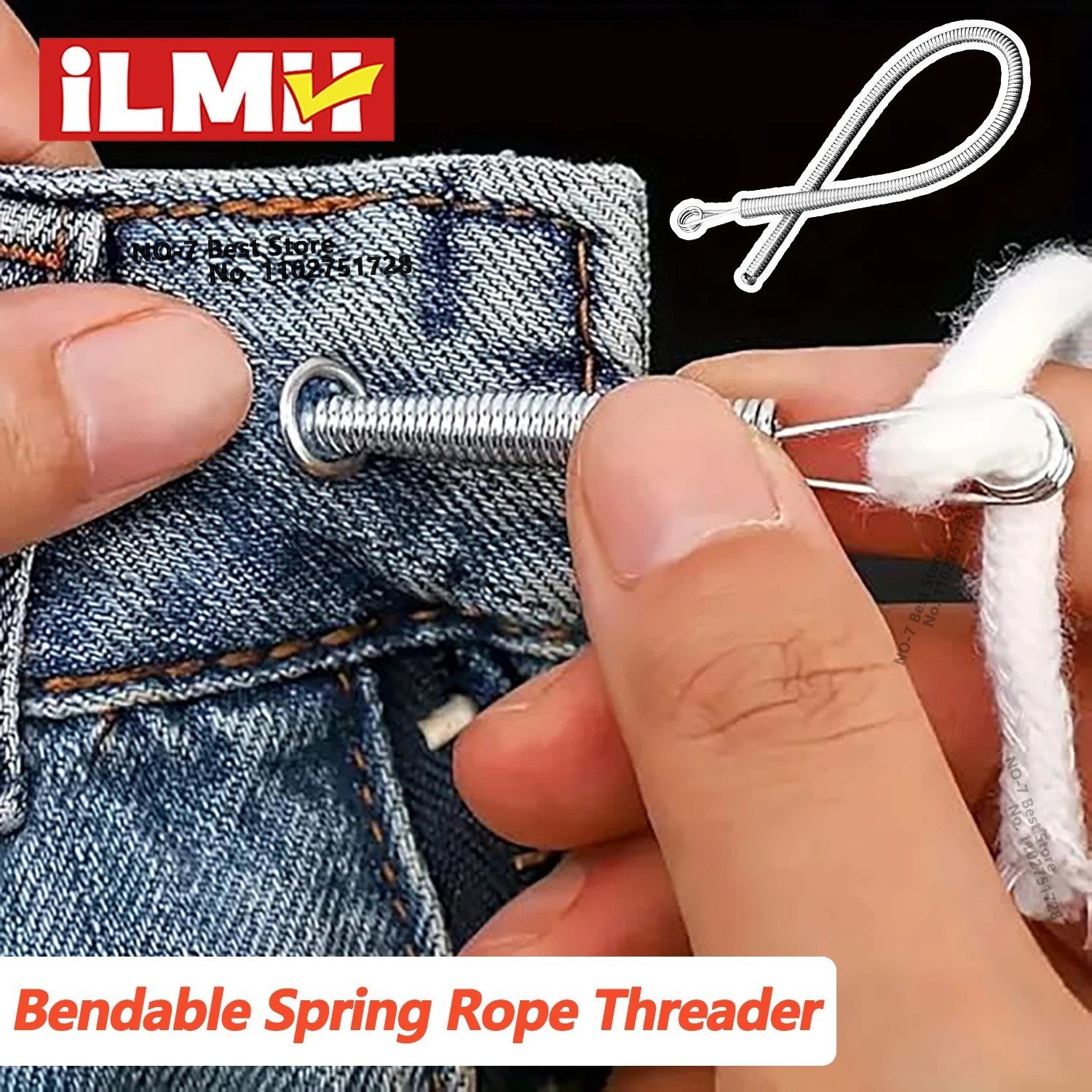 Bendable Spring Drawstring Threader Clip – Elastic Cord for Pants, Hoodies, DIY