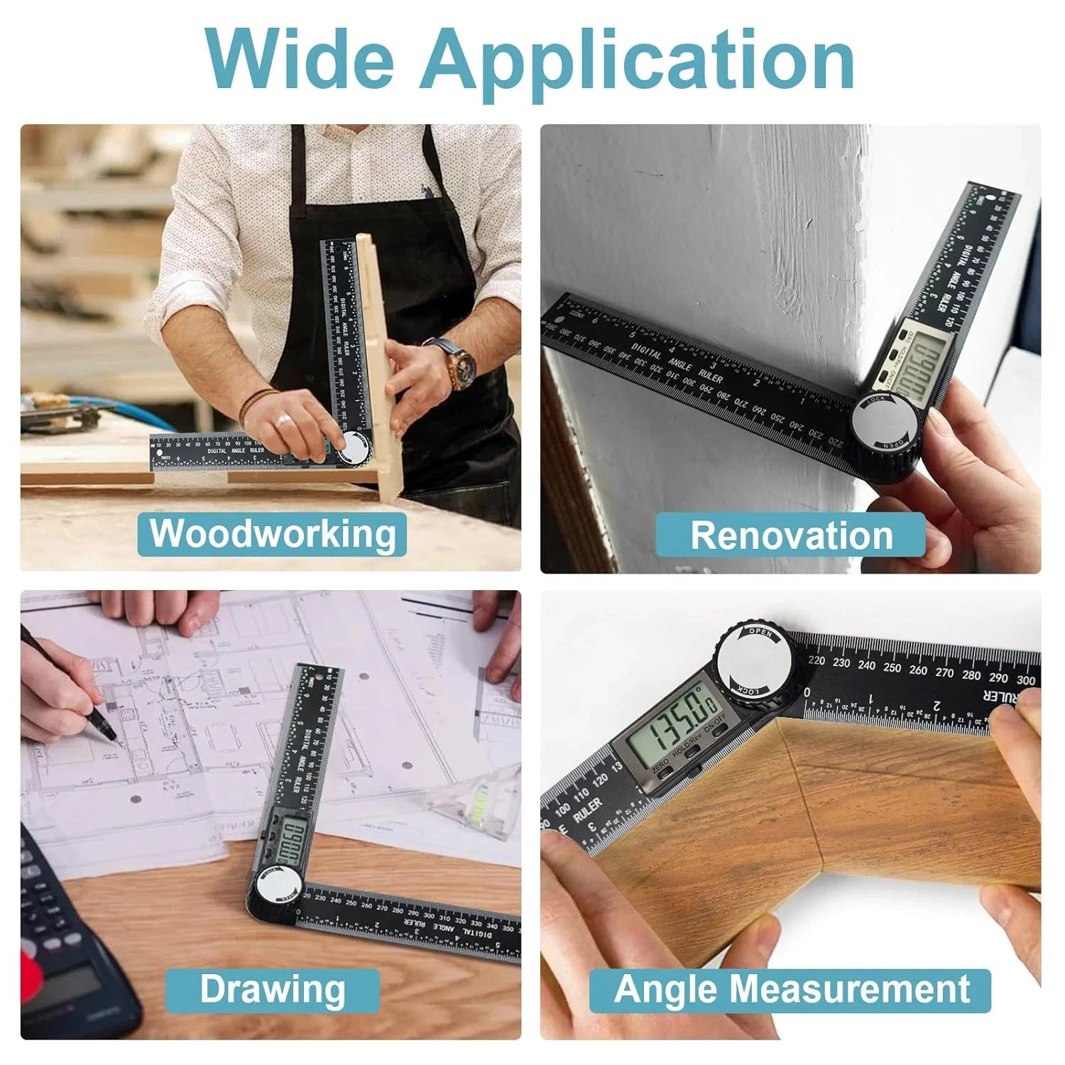 Third Generation Protractor Angle Finder Digital Angle Ruler with 7Inch 200Mm