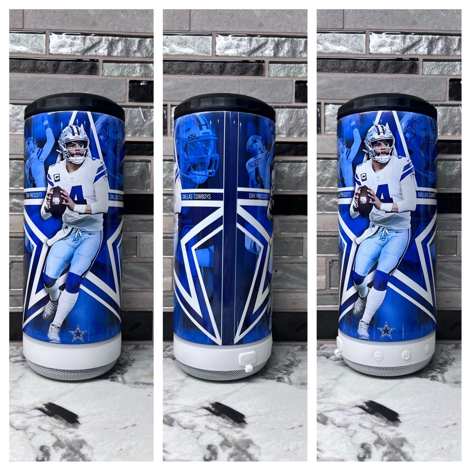 Dak Prescott 16oz Tumbler w/ speaker Stainless Steel Mug Gifts for Cowboys  Fan