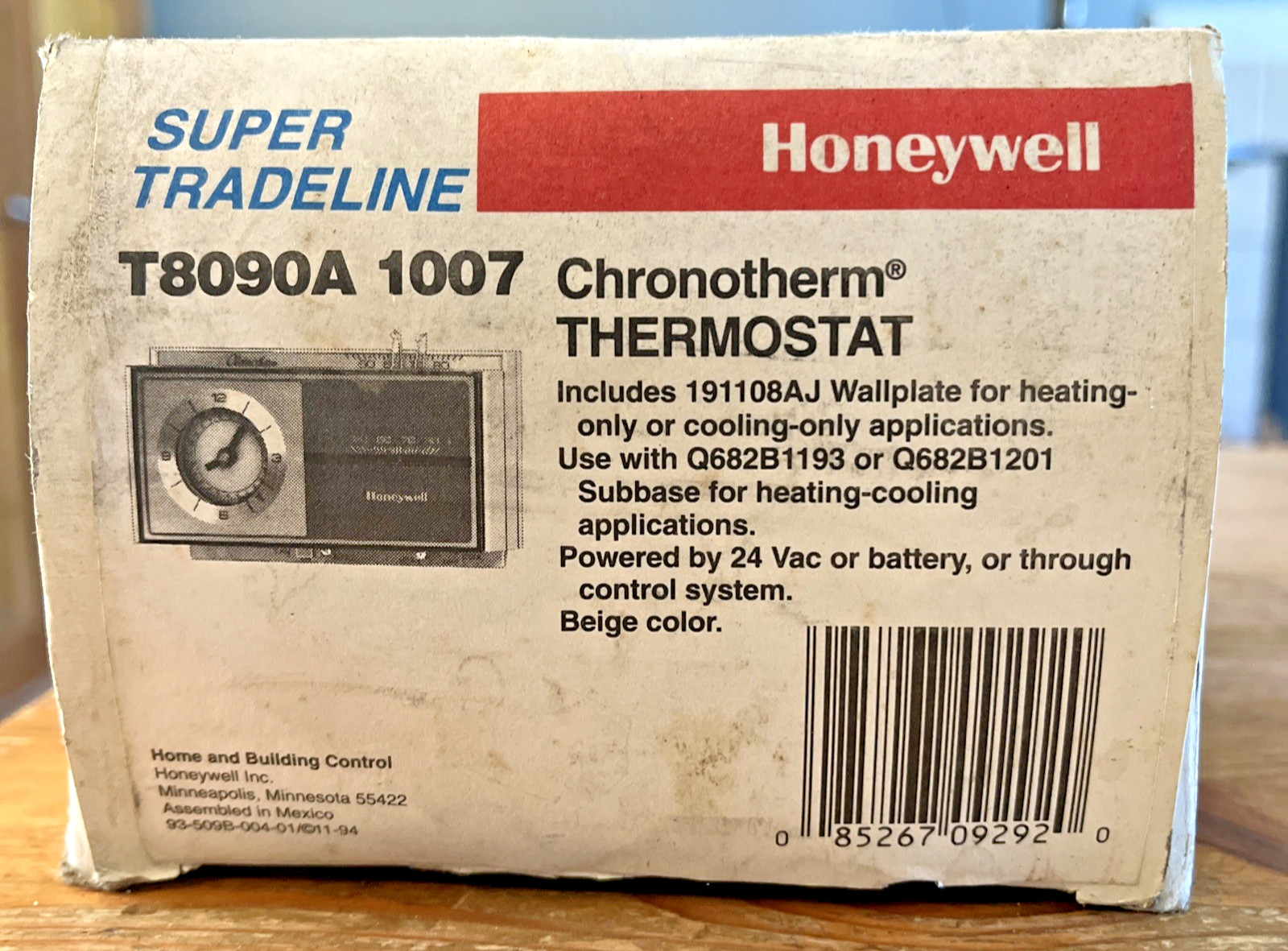 Honeywell T8090A 1007 Chronotherm Thermostat NOS Vintage New Open Box