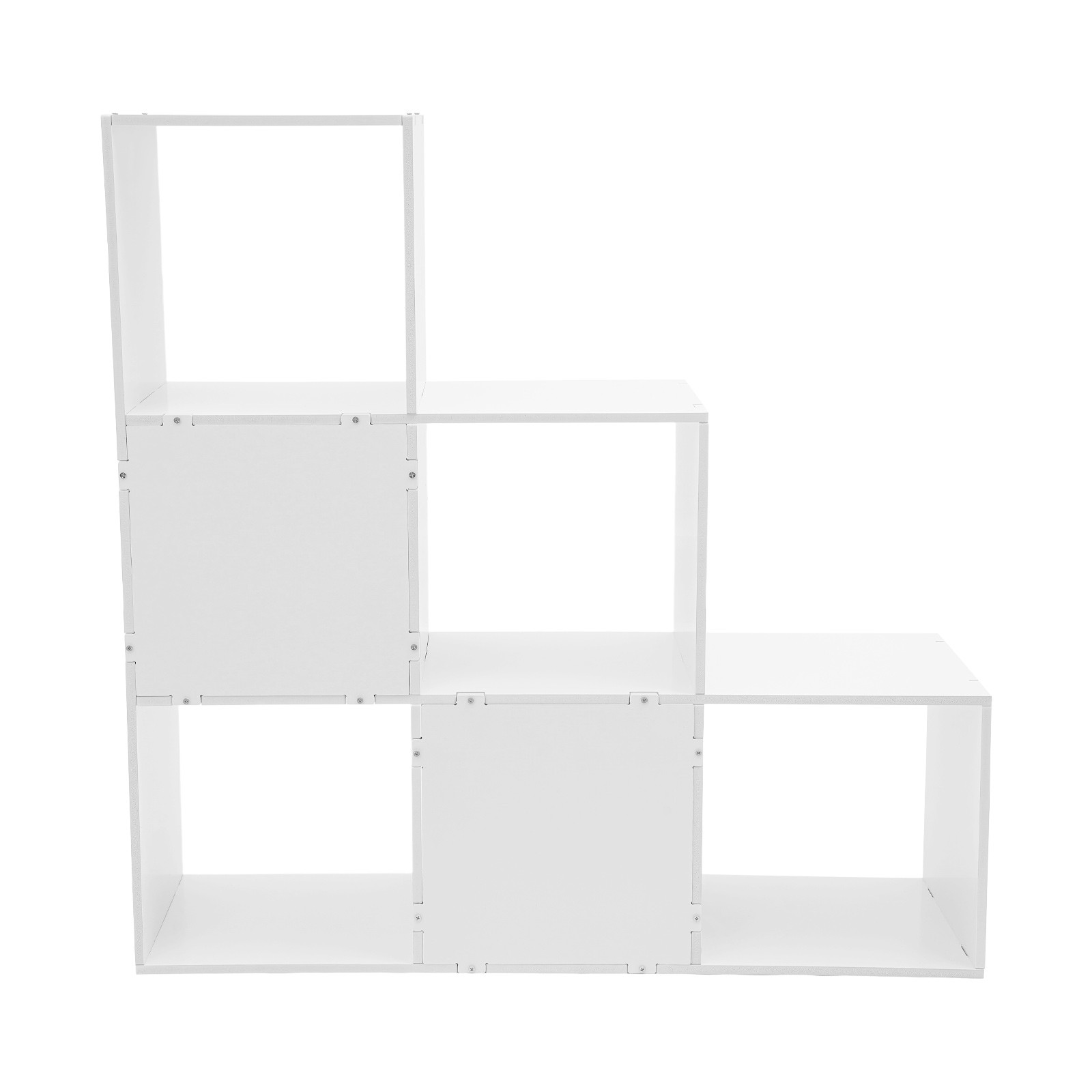 L-Shaped Storage Bookcase 6-cube Stepped Corner Shelf Book Rack for Home/Office