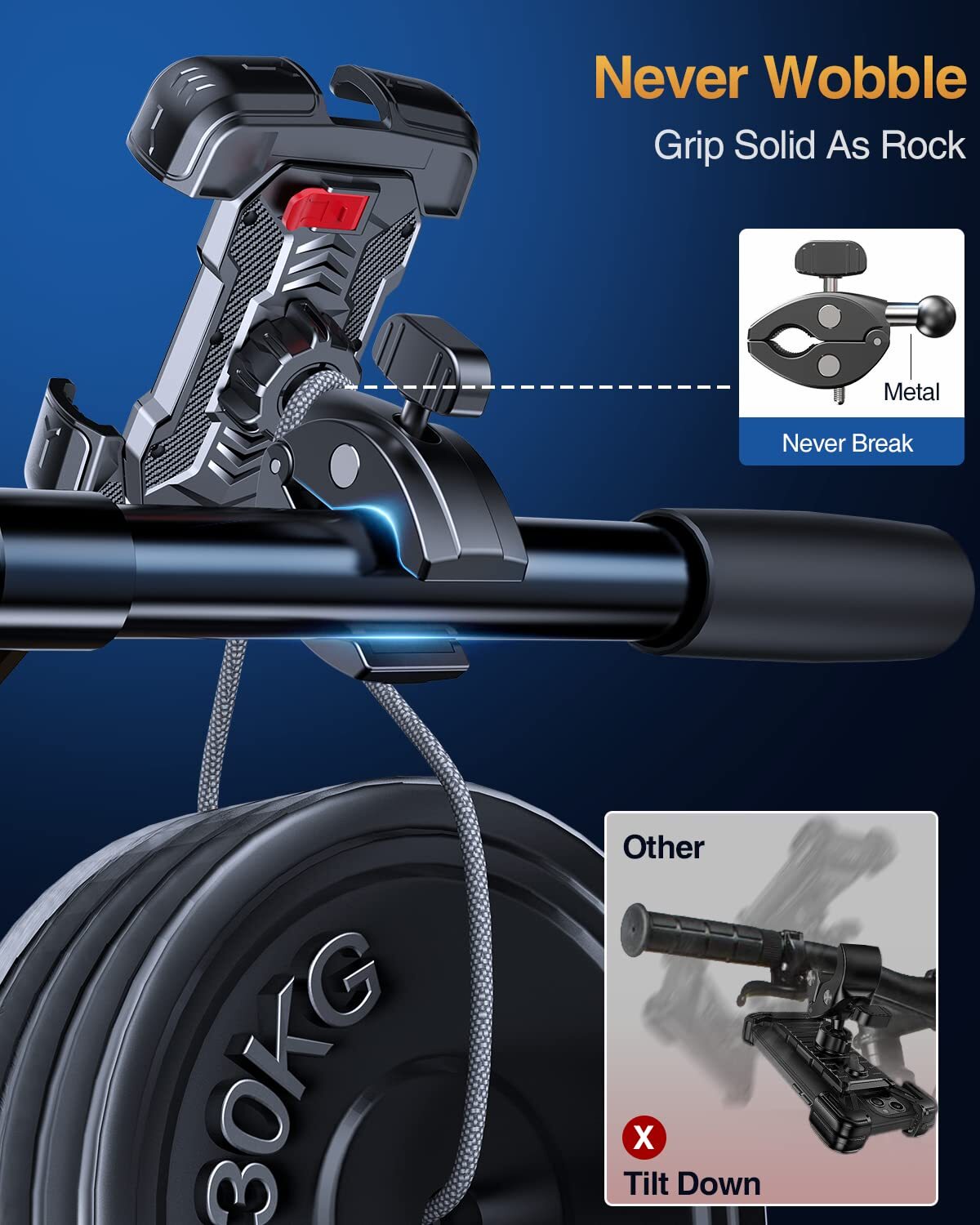 Motorcycle Phone Mount Holder for iPhone 16 Pro Max Anti-Shake 7.2"