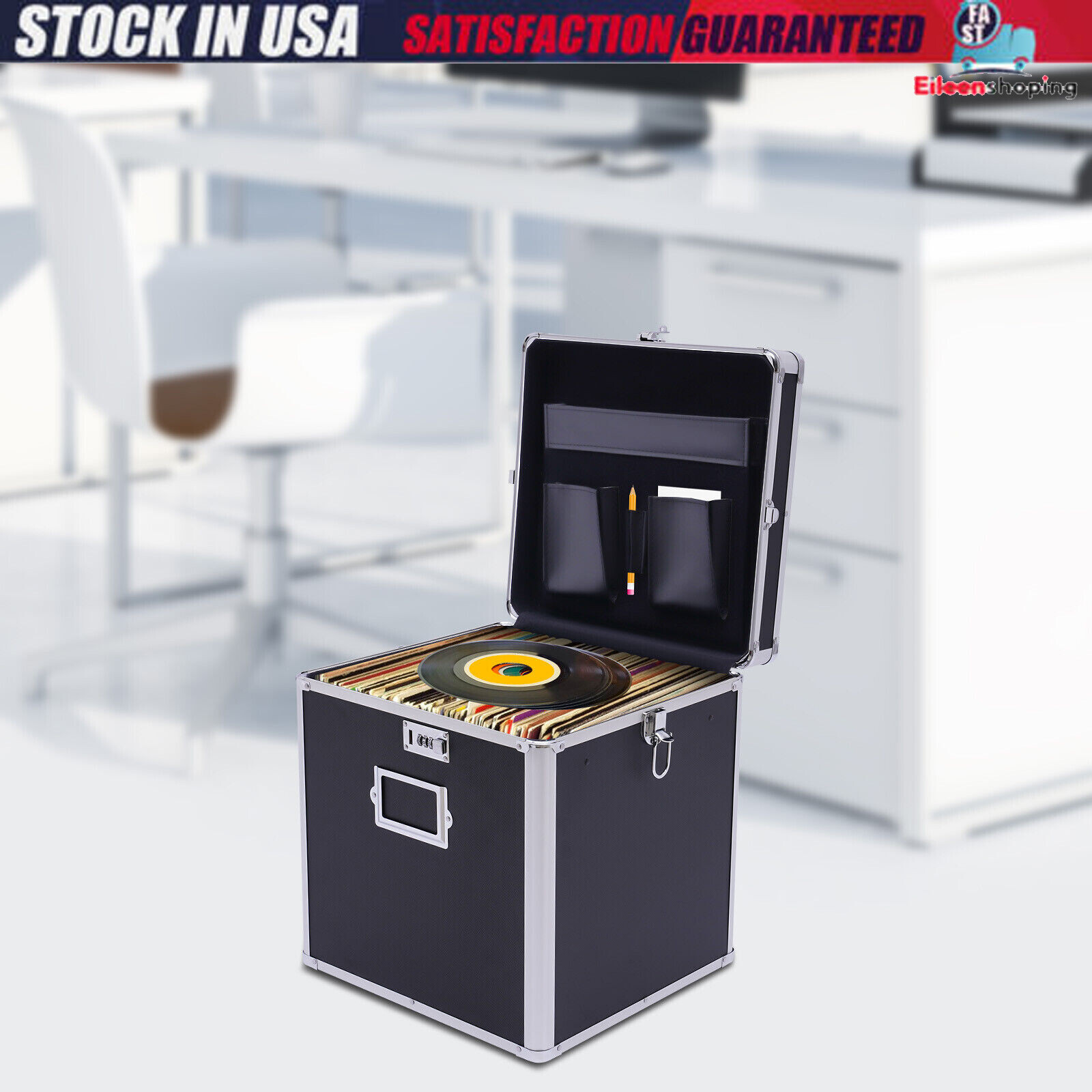 Vinyl Record Storage Box For Up To 50+ 12-inch Albums, Records Crate, Lp Album S