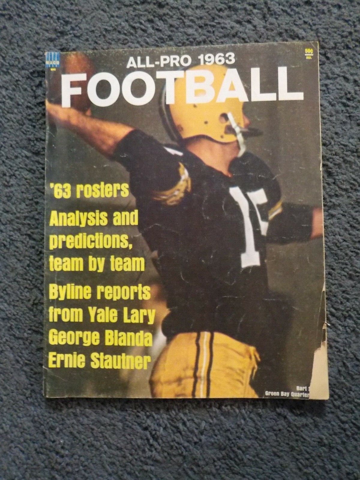 VINTAGE 1963 PRO FOOTBALL PREVIEW BART STARR GREEN BAY PACKERS COVER