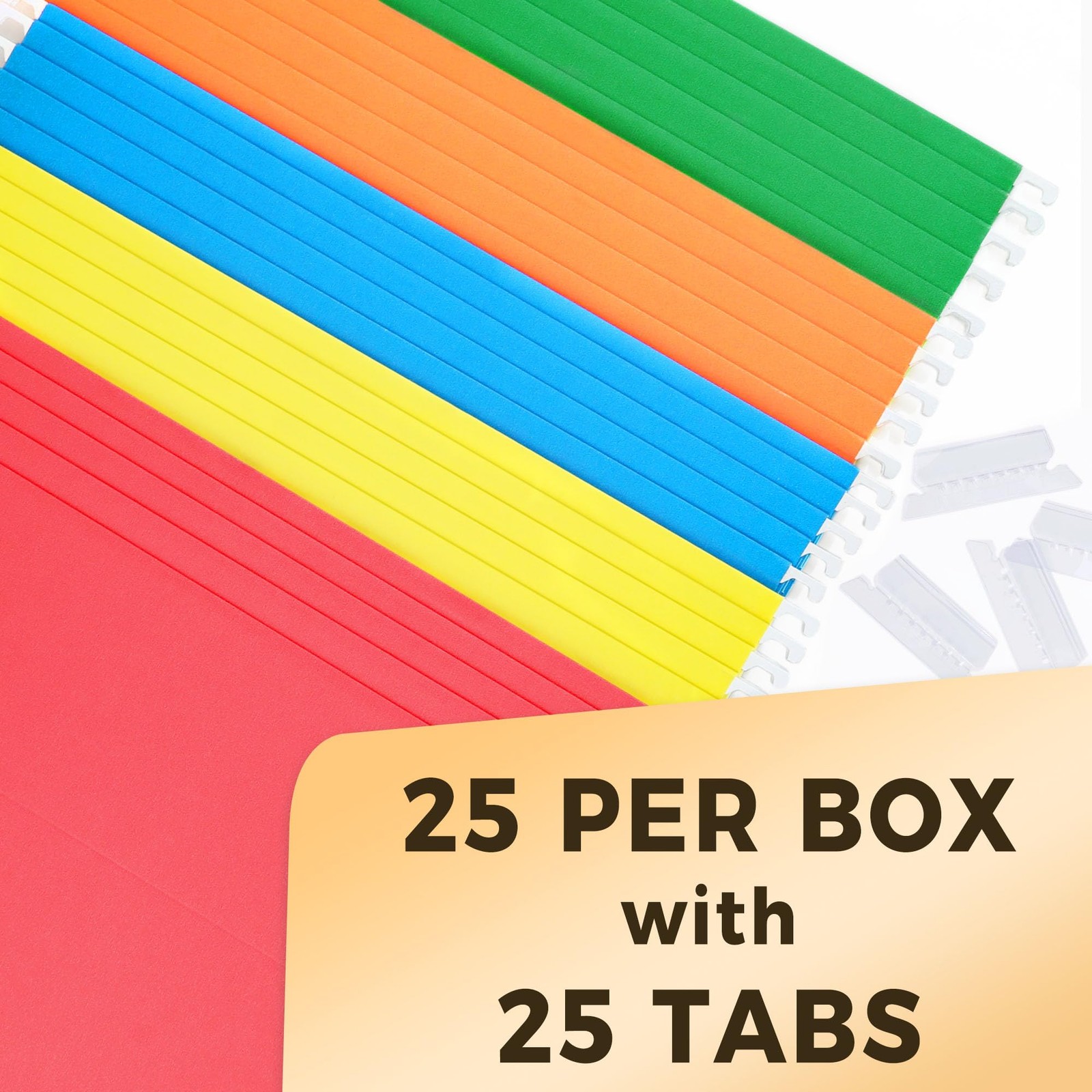 Hanging File Folders Extra Capacity 2 Inch Expansion Assorted 25 Pack