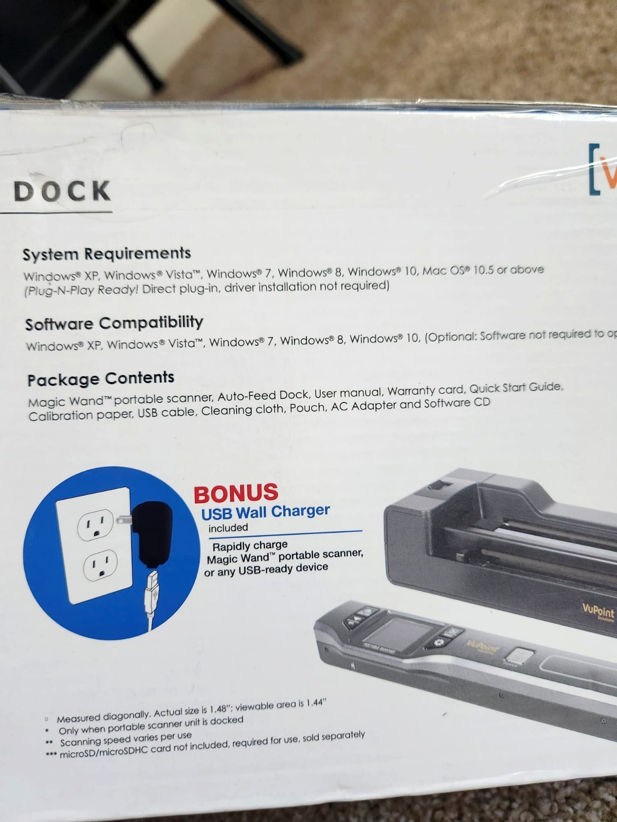 VuPoint Magic Wand, Portable Handheld Scanner - Auto-Feed Dock