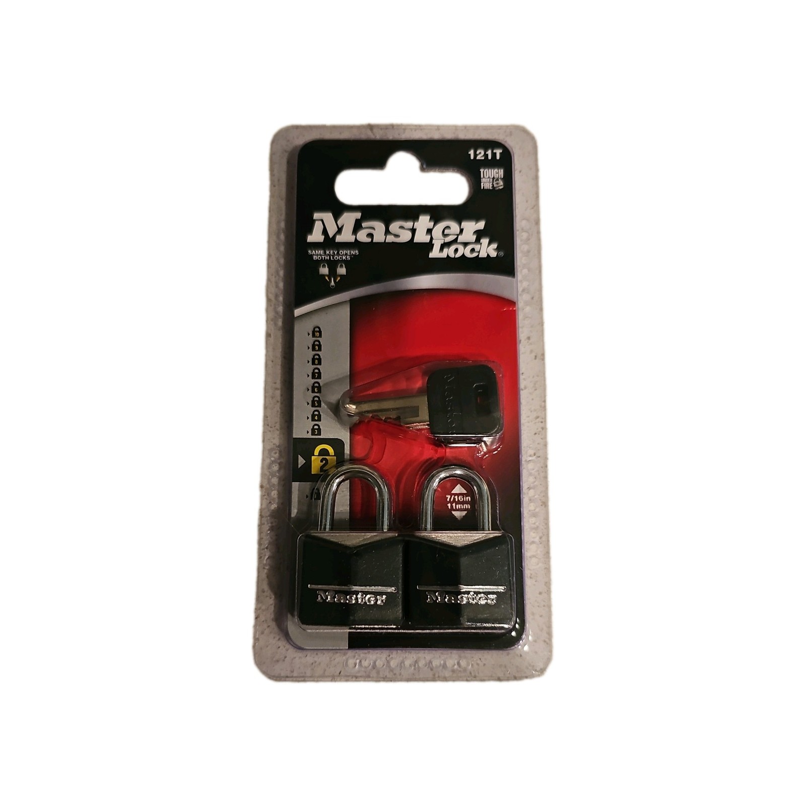 Master Lock Mini Black Keyed Padlock 2 Pack Package Model 121T