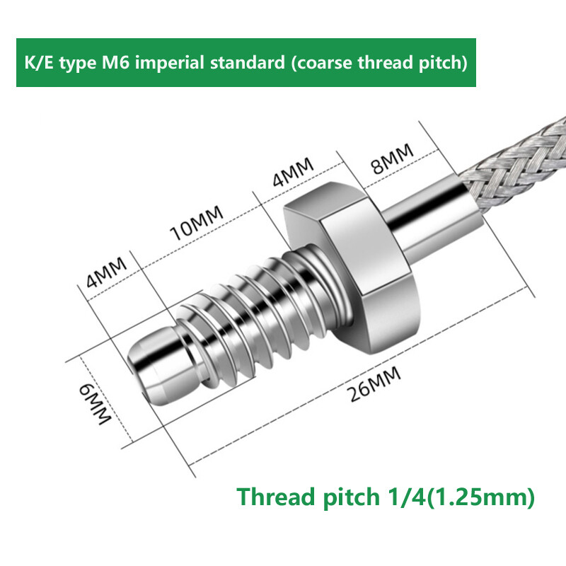 K E Type Thermocouple 0.5M-5M High Temperature Controller Sensor Probe 0-500℃