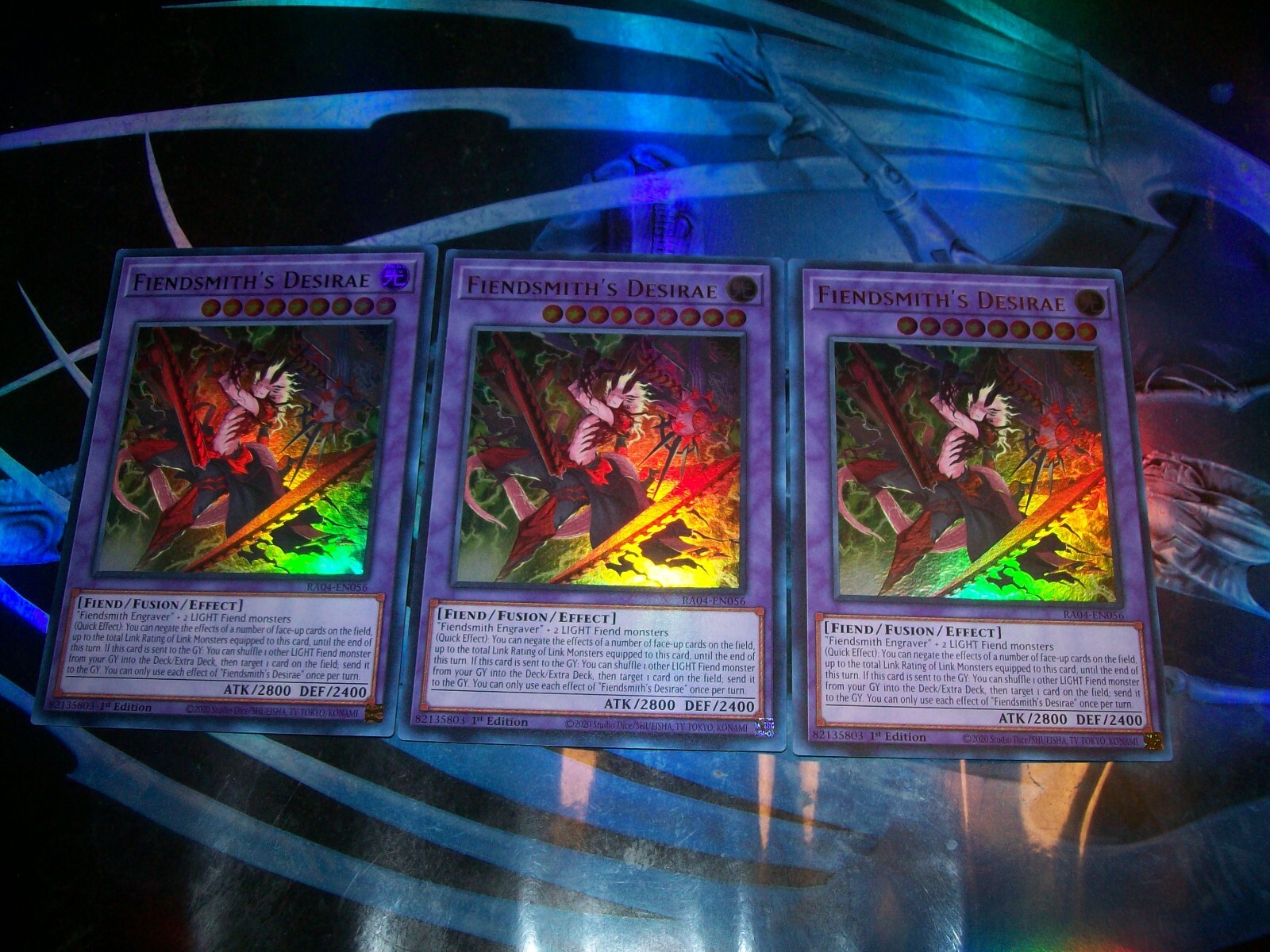 3x Fiendsmith's Desirae 1st Edition Ultra Rare RA04-EN056 Yu-Gi-Oh!
