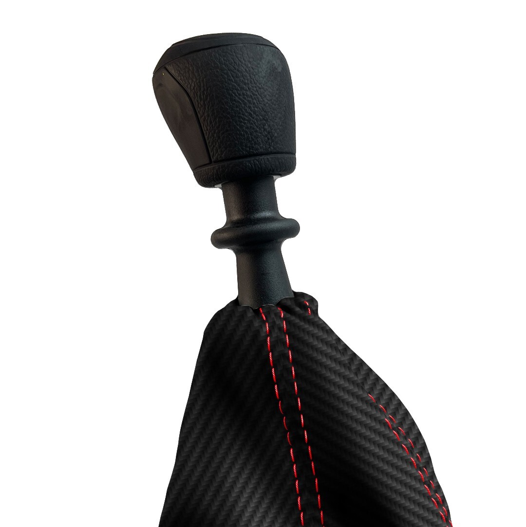 Manual Shift Boot Carbon for Chevrolet Sonic 2012-2016 Red Stitch