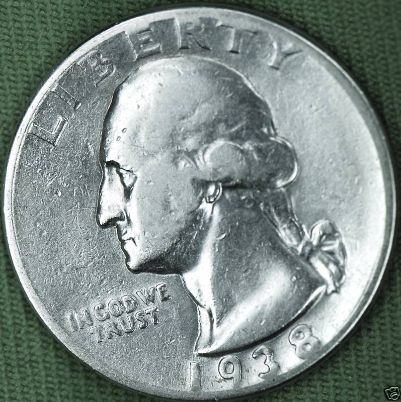 1938-p Washington Quarter.  Better Grade  (Inventory A)