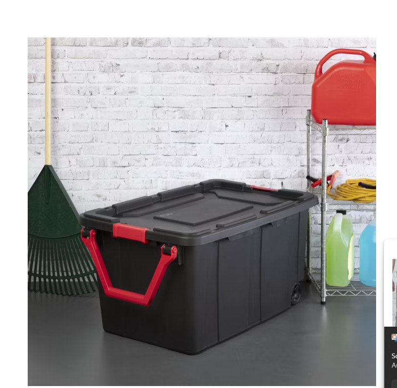 Sterilite Extra-Large Wheeled Industrial Storage Bin, 40 Gallon Durable Plastic