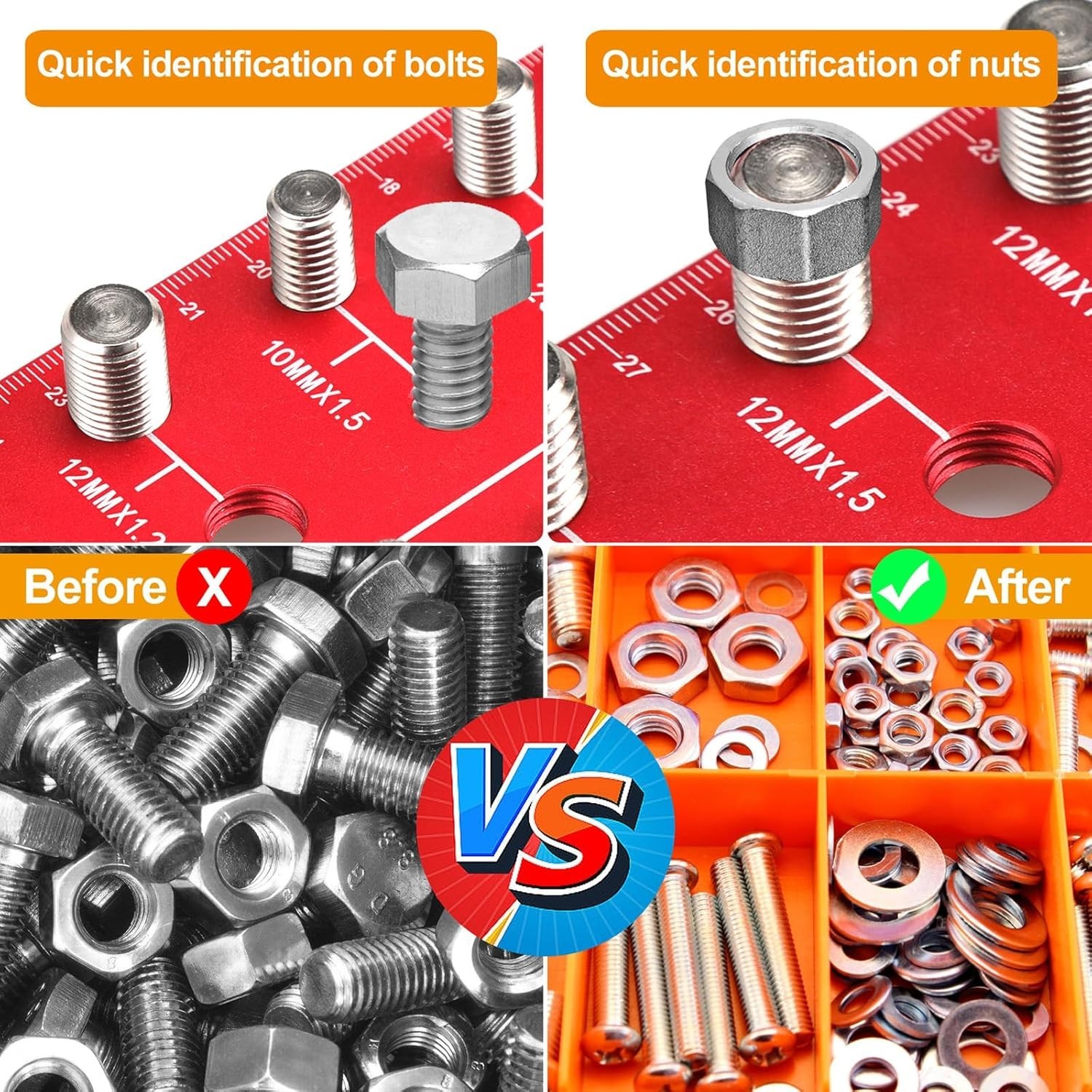 55 Nut and Bolt Thread Checker Thread Checker Standard and Metric