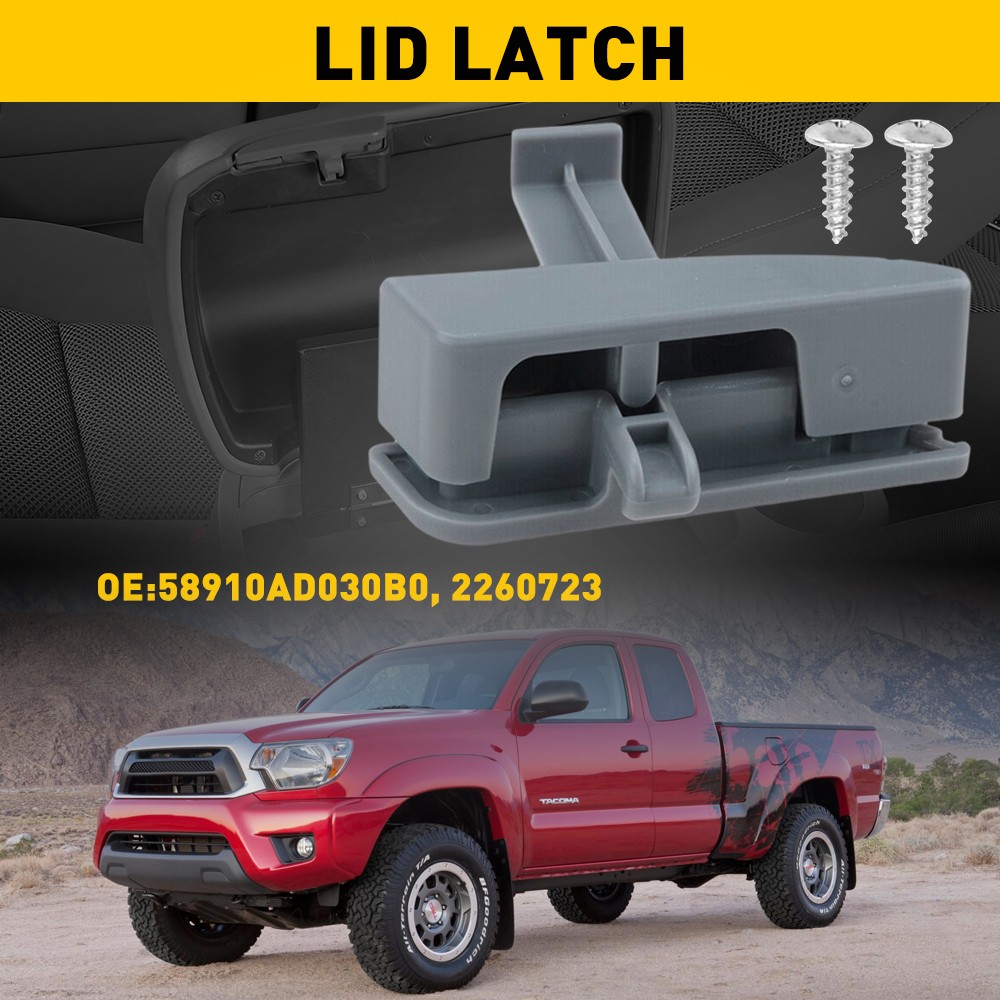 Center Console Lid Latch Assembly For Toyota Armrest Tacoma Release Handle Gray