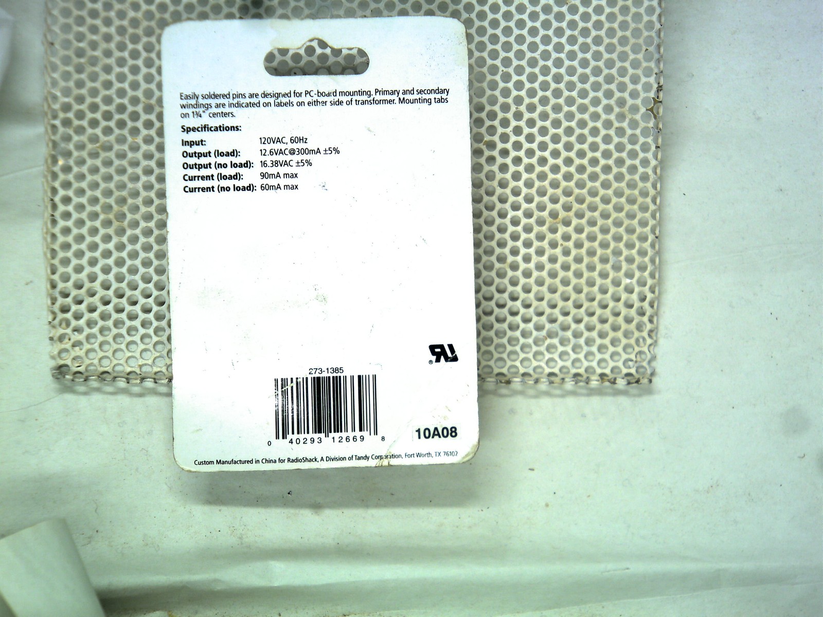 RadioShack 12.6Vac PC Board Transformer 120V input