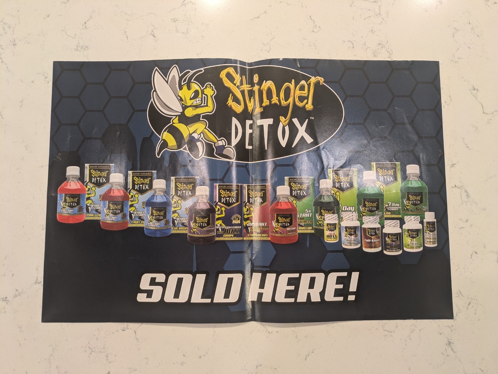 16" x 11" Stinger Detox Sold Here Store Display Promo Poster Deep System Cleanse