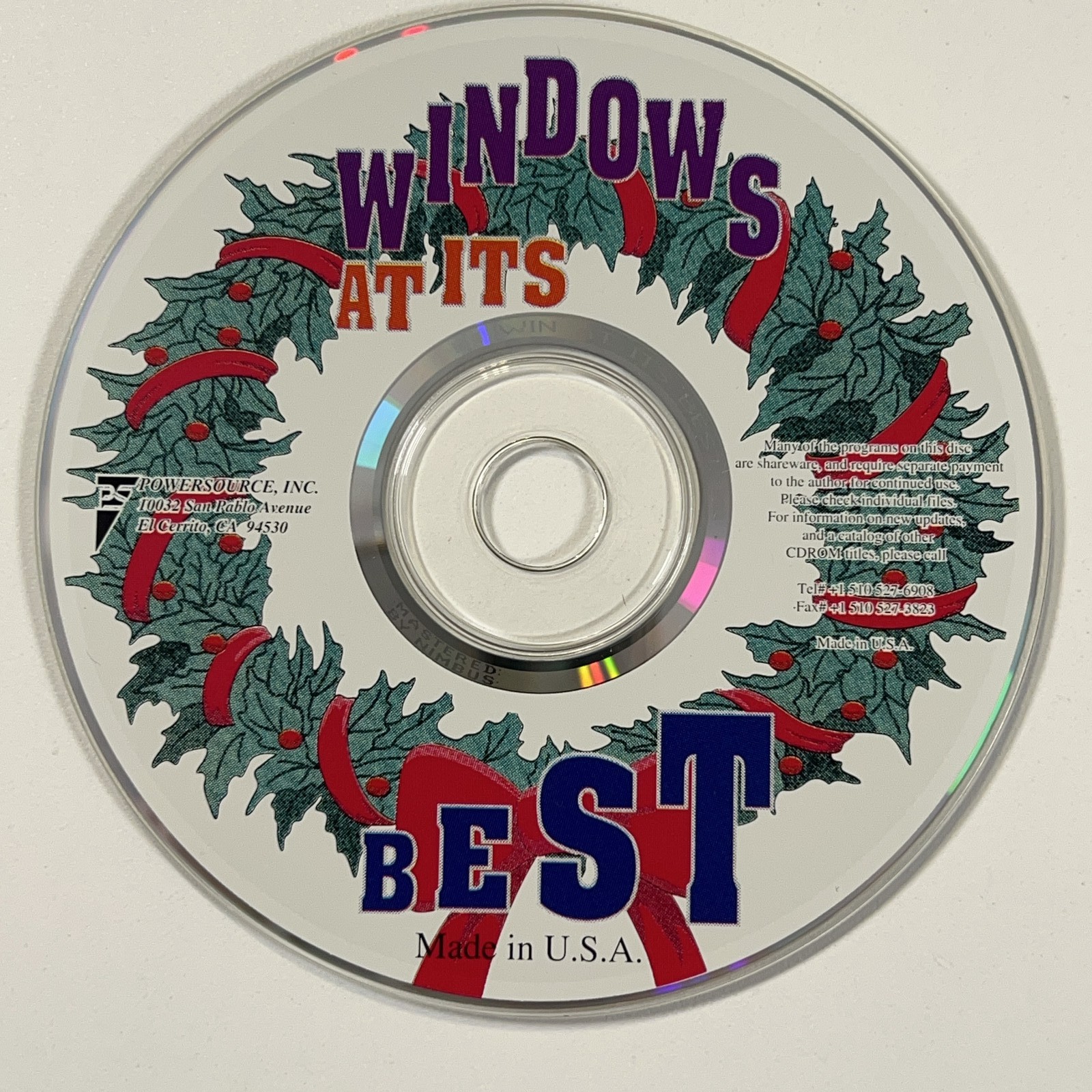 Vintage 1994 Windows At Its Best CD-ROM Powersource Shareware PC Software