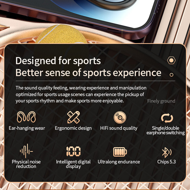 Sports Earhook Earbuds Headsets Bluetooth Wireless for iPhone/Android Cellphone