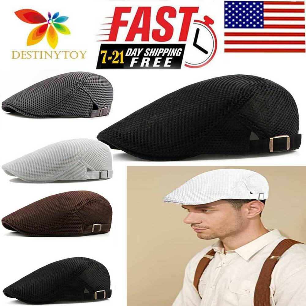 Unisex Mens Women Mesh Ivy Cap Driving Flat Cabbie Gatsby Newsboy Beret Hat New