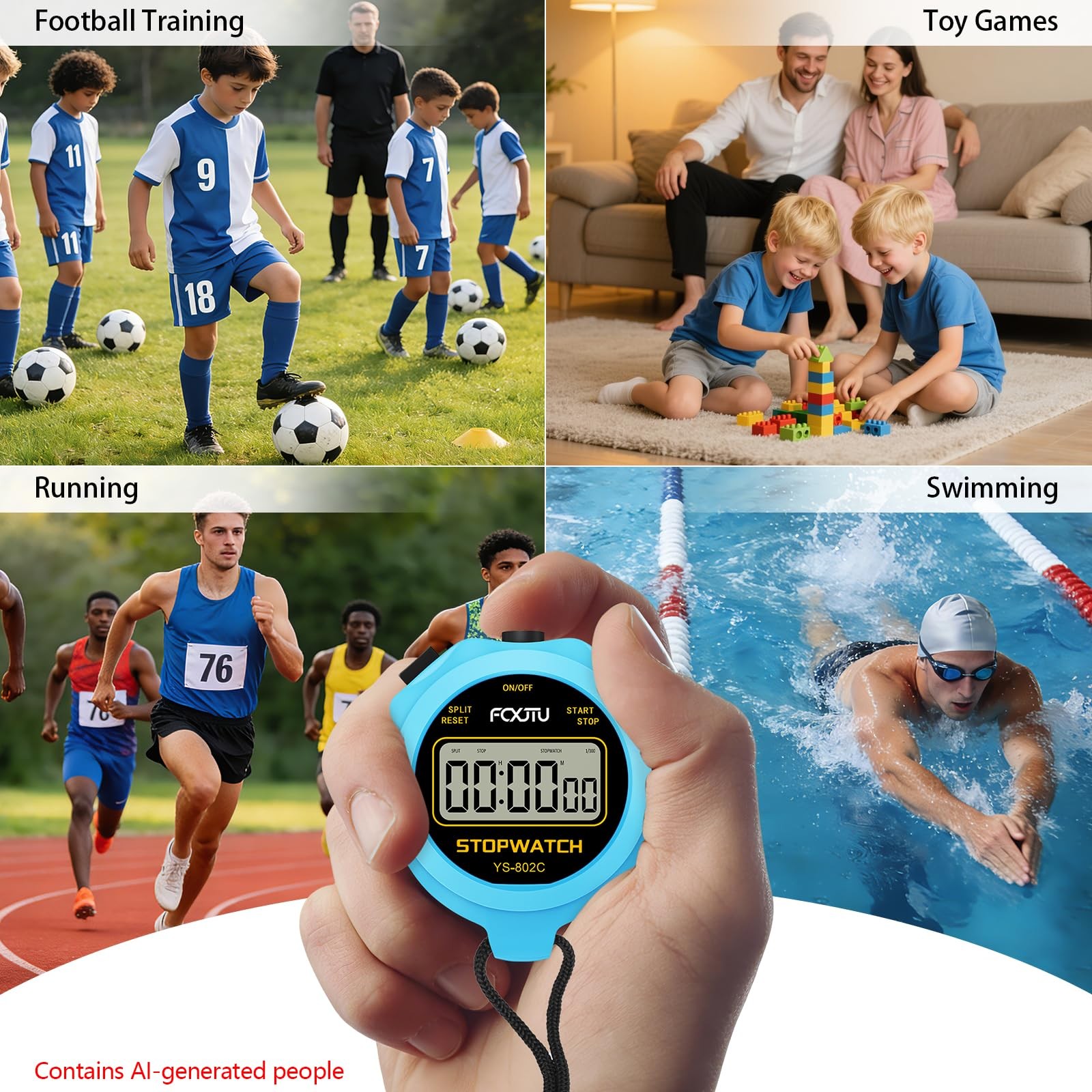Digital Simple Stopwatch Timer, No Bells, No Alarm, Simple Basic Operation, S...