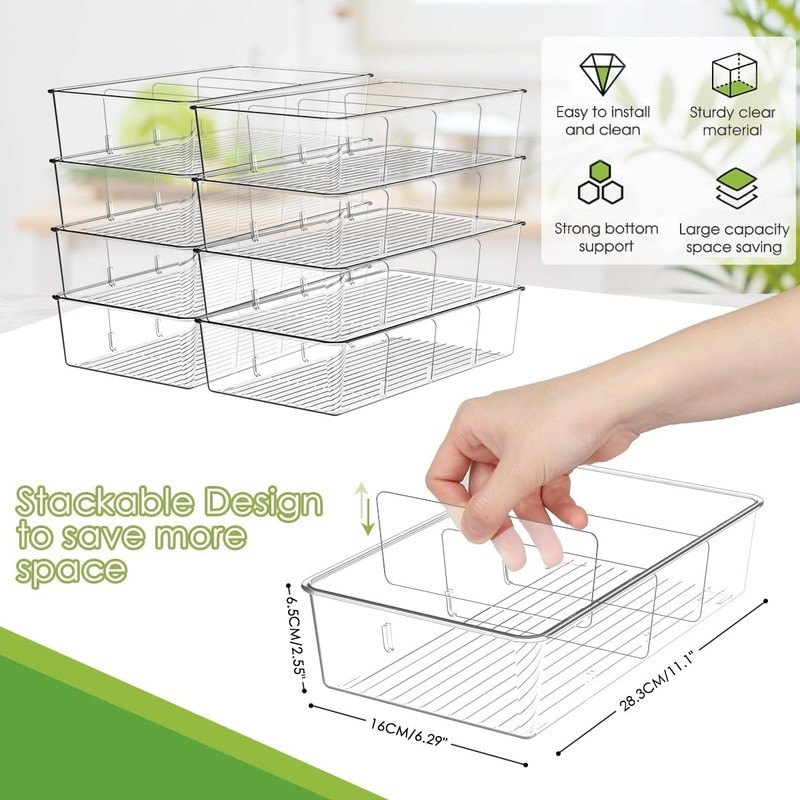 Stackable Pantry Storage Bins Customizable Organizer Snacks Spices Small Items