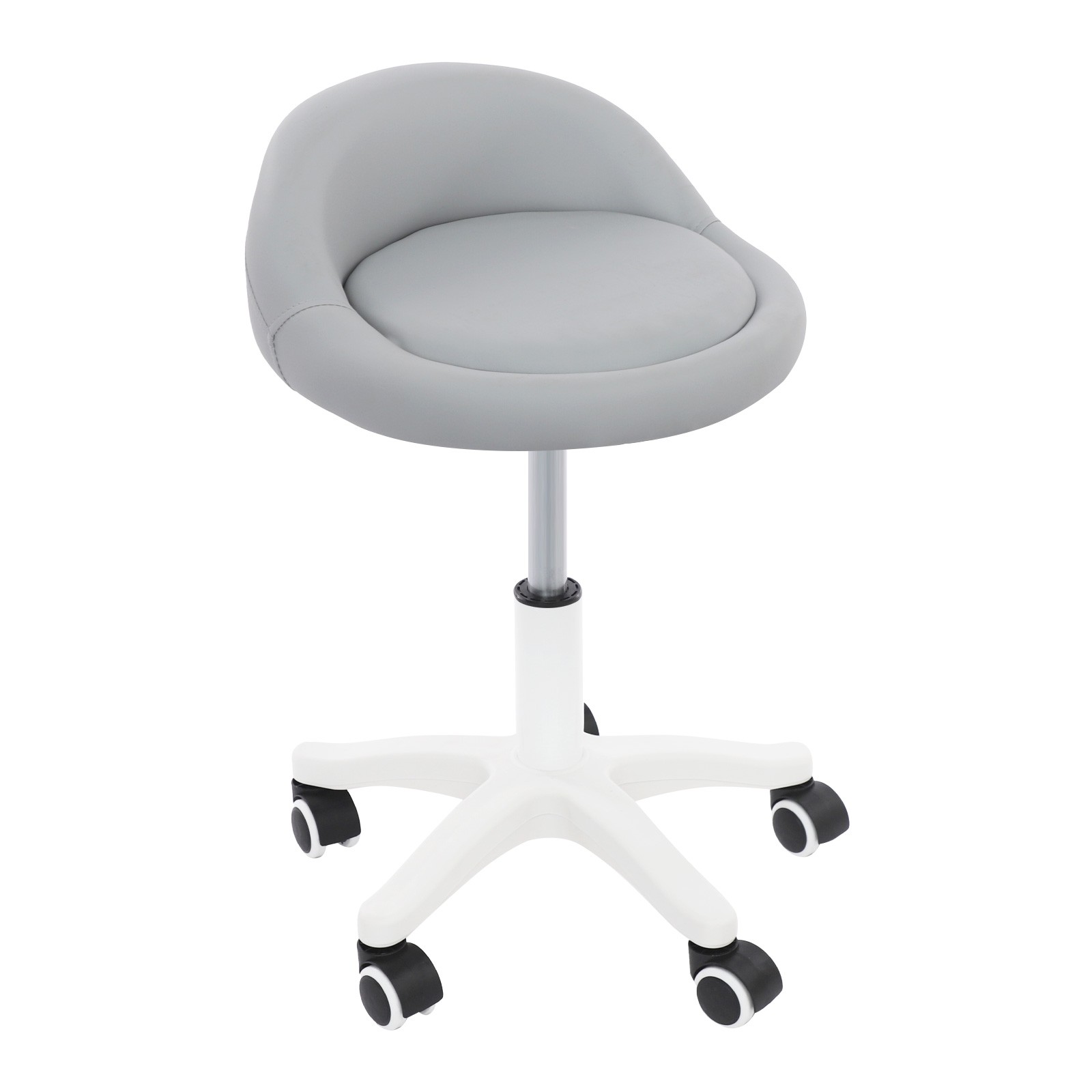 Adjustable Beauty Salon Chair Rolling Stool Rolling Stool with Low Backrest