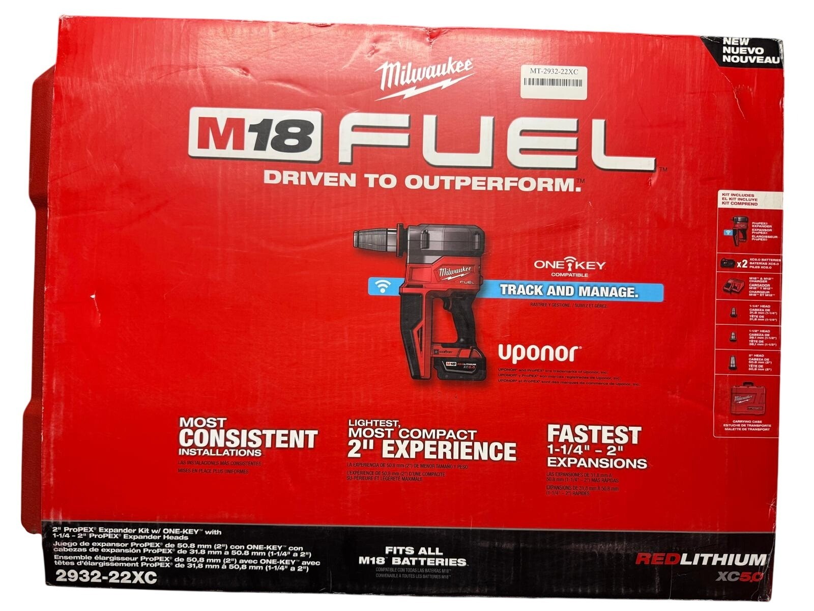 Milwaukee M18 FUEL 2" ProPEX Expander Kit w/ ONE-KEY with 1 1/4"-2" Expander Hea