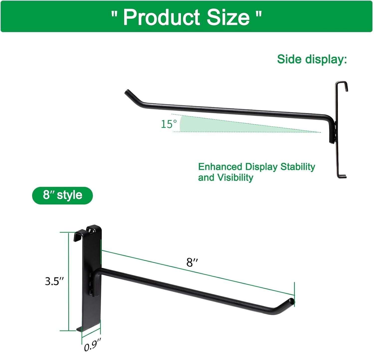 40-Pack 8-Inch Rust-Resistant Gridwall Hooks for Stylish Display Solutions