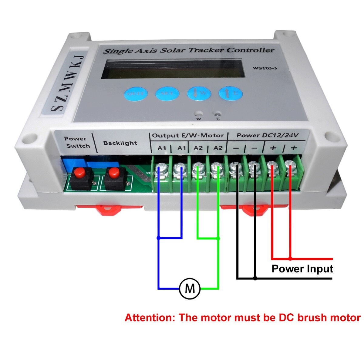 LCD Single Axis Solar Tracker Controller DIY Solar Panel Auto Tracking Track Kit