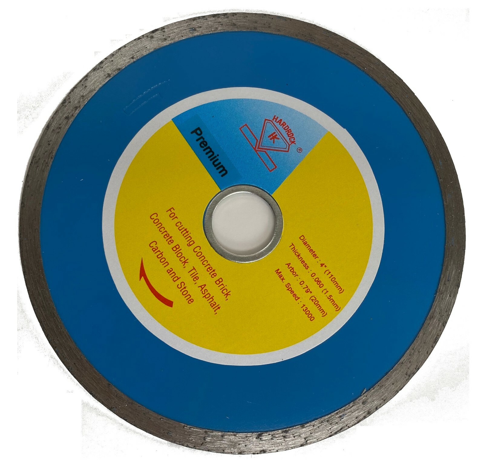 4 Inch Premium Continuous Diamond Saw Blade Cut Concrete Bricks Tile Block