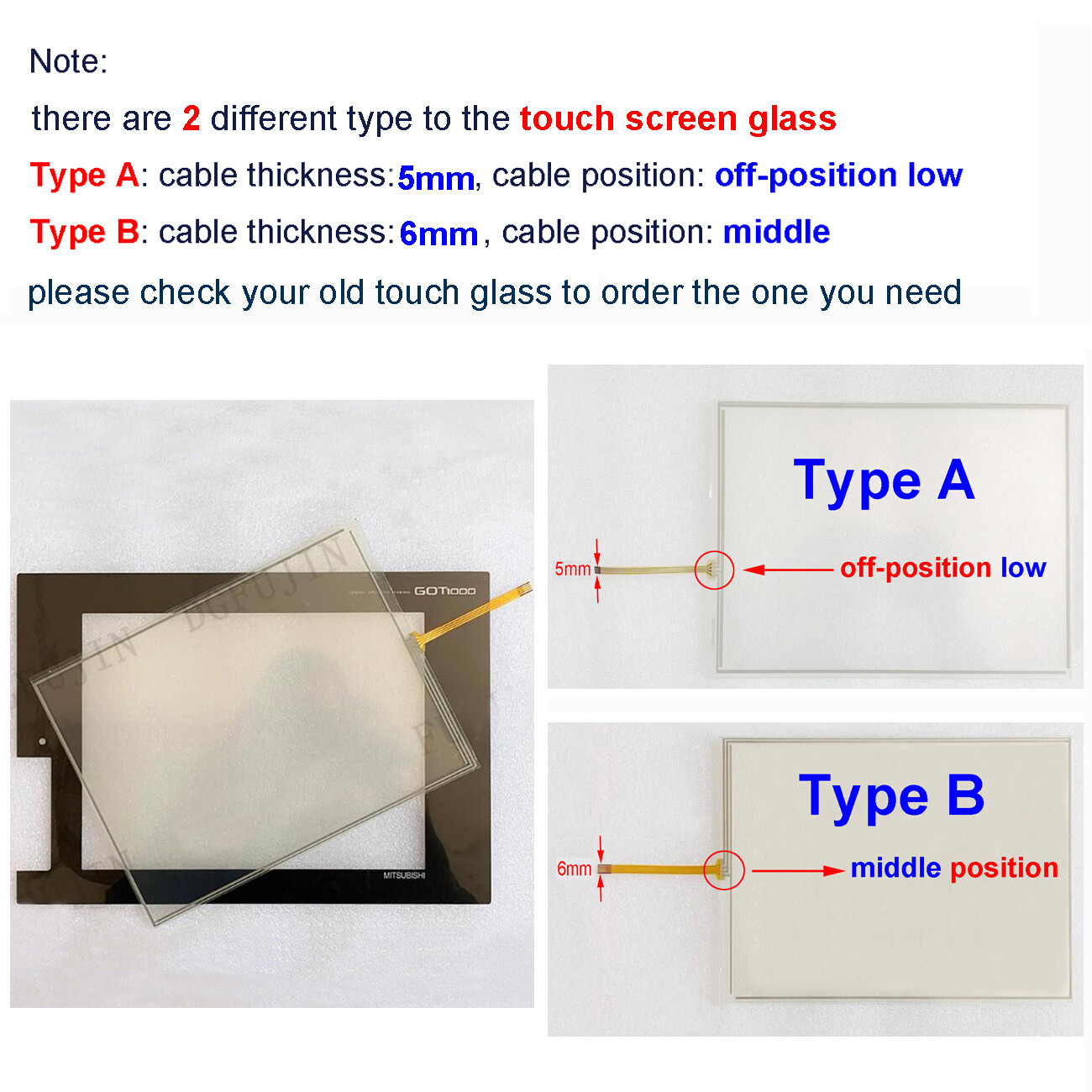 Fit for Mitsubishi GT1675M-VTBA Touch Screen Glass Film Overlay 1-Year Warranty