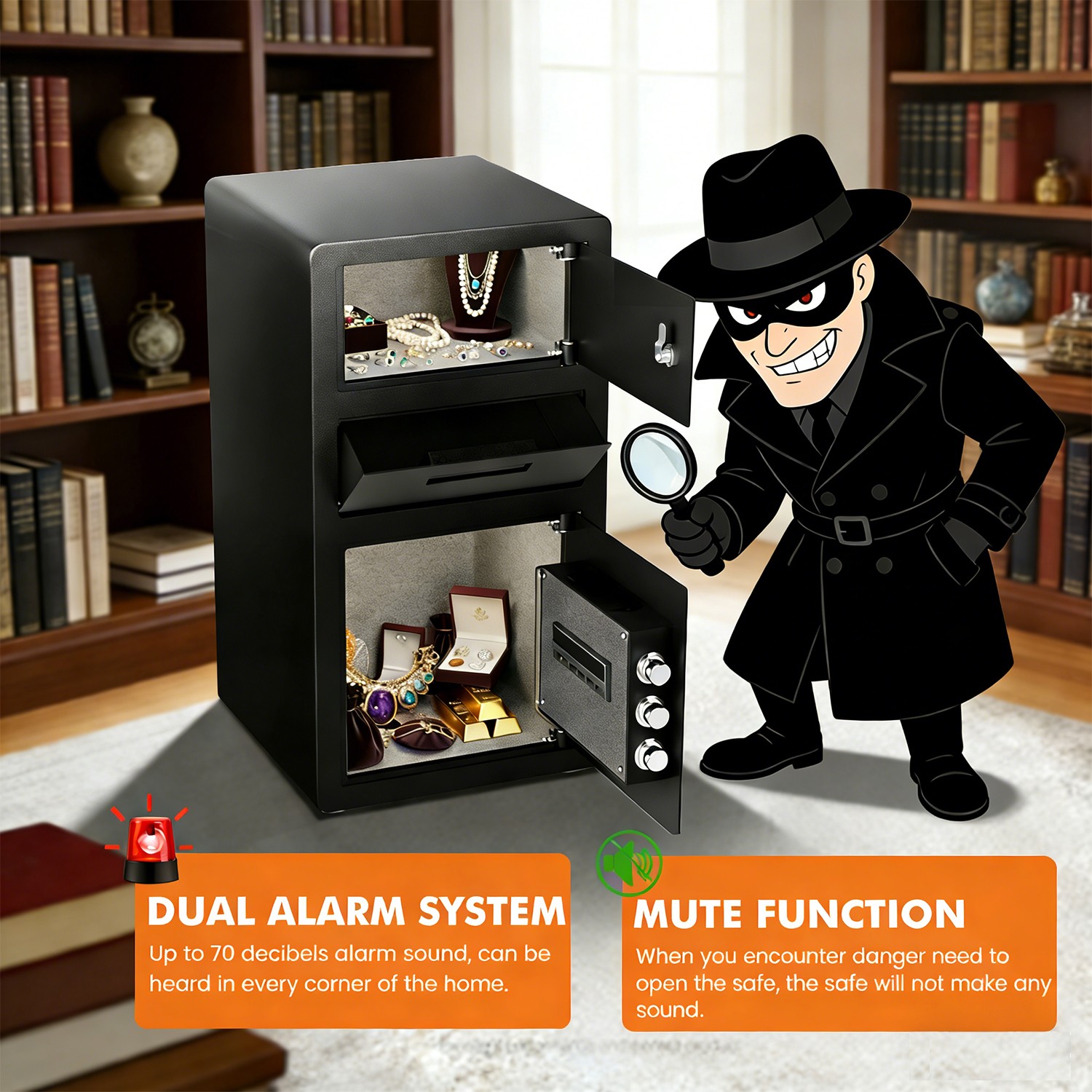 Large 6.7 CuFt  Home Safe with Digital Keypad & Key Lock
