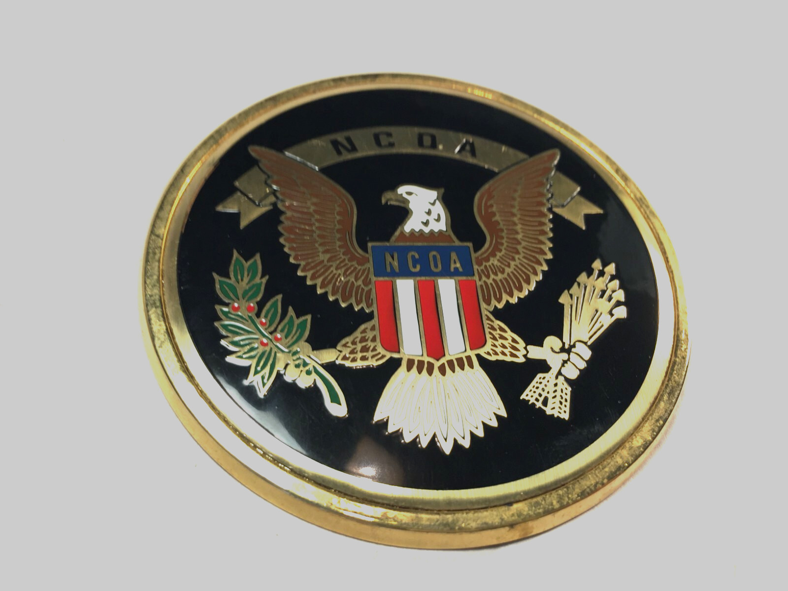 NCOA / Non Commissioned Officer Association Metal Plaque 3-1/2"